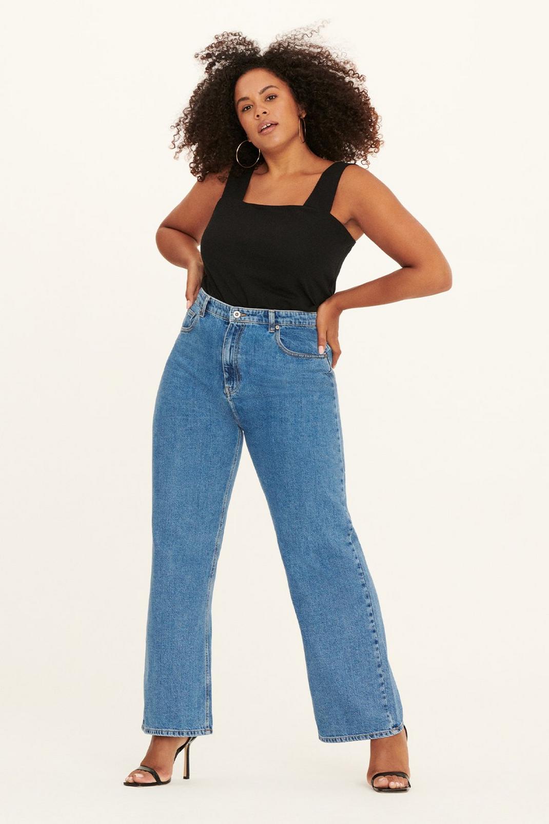 Mid wash High Waisted Wide Leg Jeans image number 1