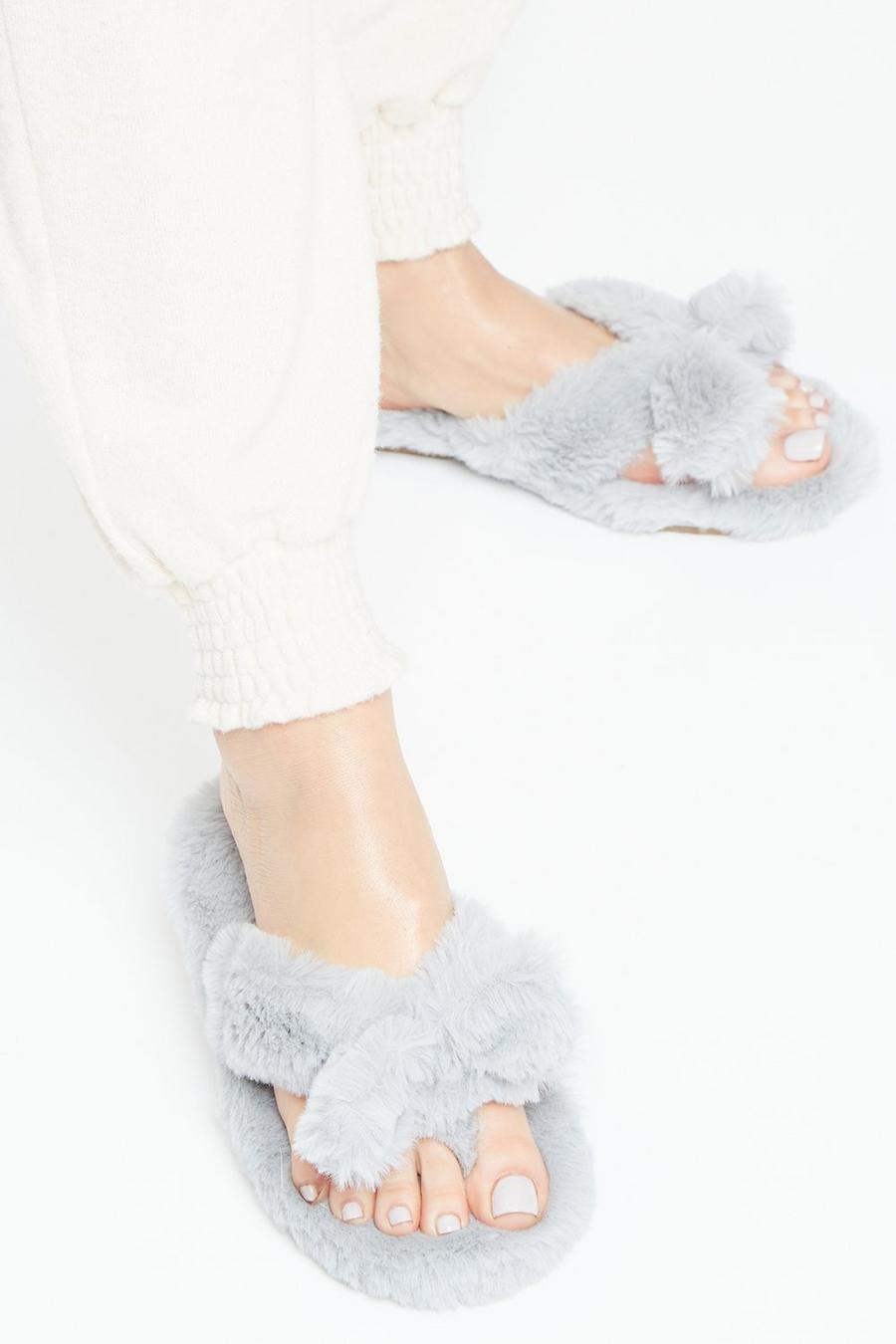 Hensley Faux Fur Bow Slippers