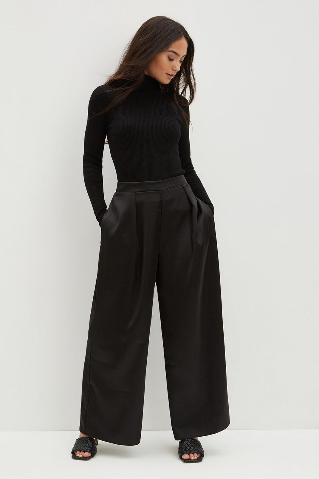105 Petite Satin Wide Leg Trousers image number 2