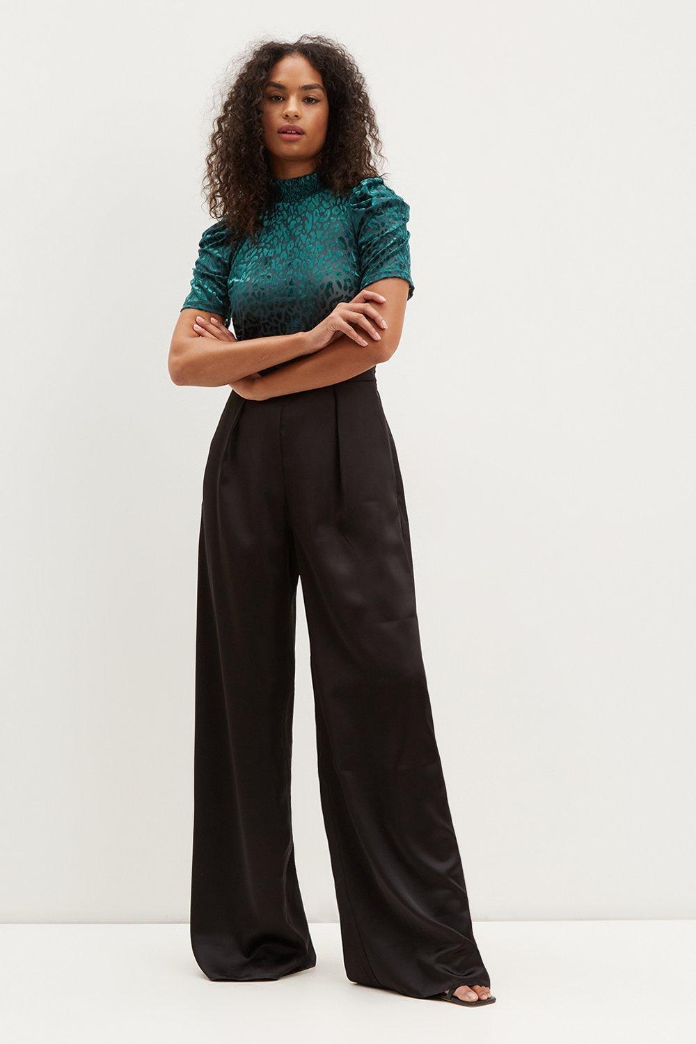 tall high waisted wide leg trousers