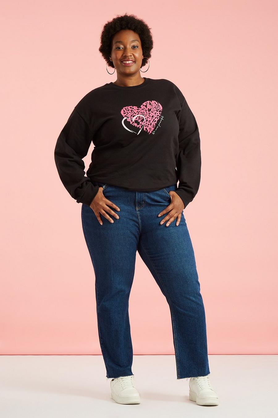 Leopard Pink Heart Sweatshirt