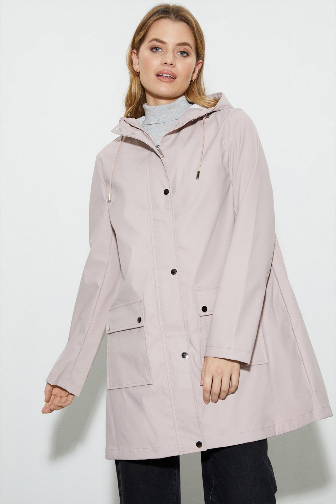 Blush A-Line Fashion Rain Jacket image number 1