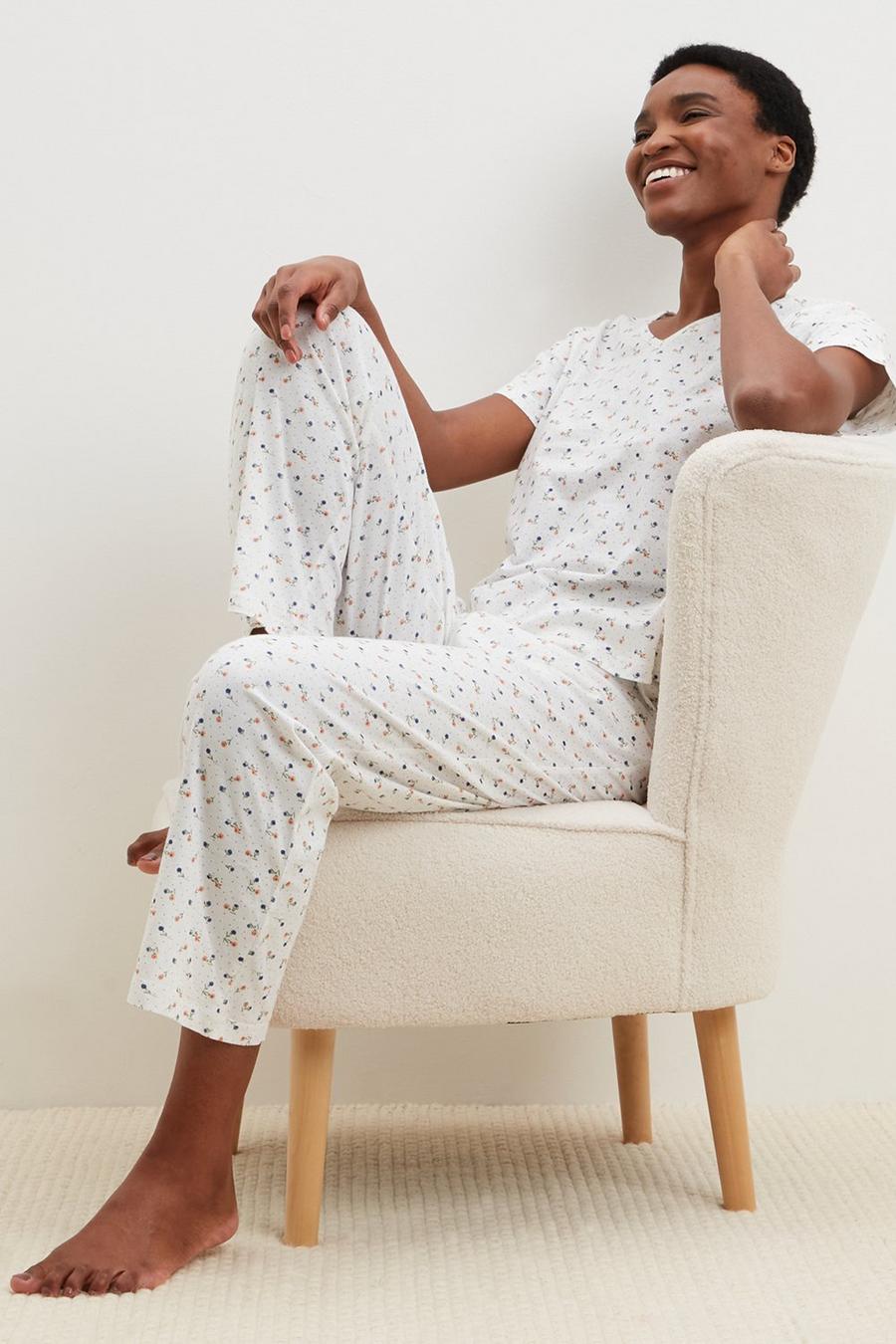 White Ditsy Pyjama Set