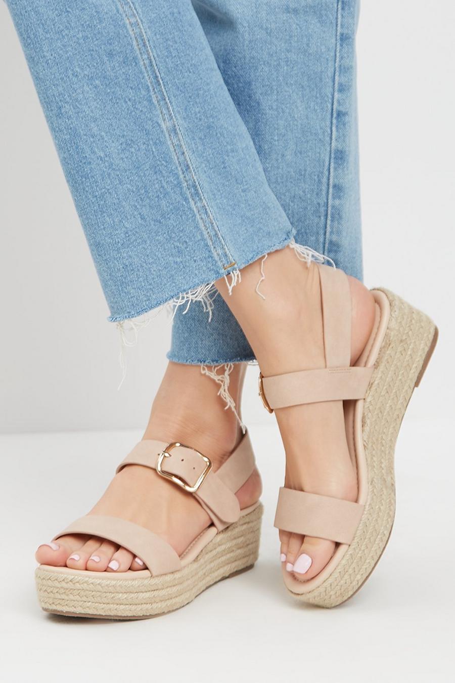 Wide Fit Reign Double Strap Wedge