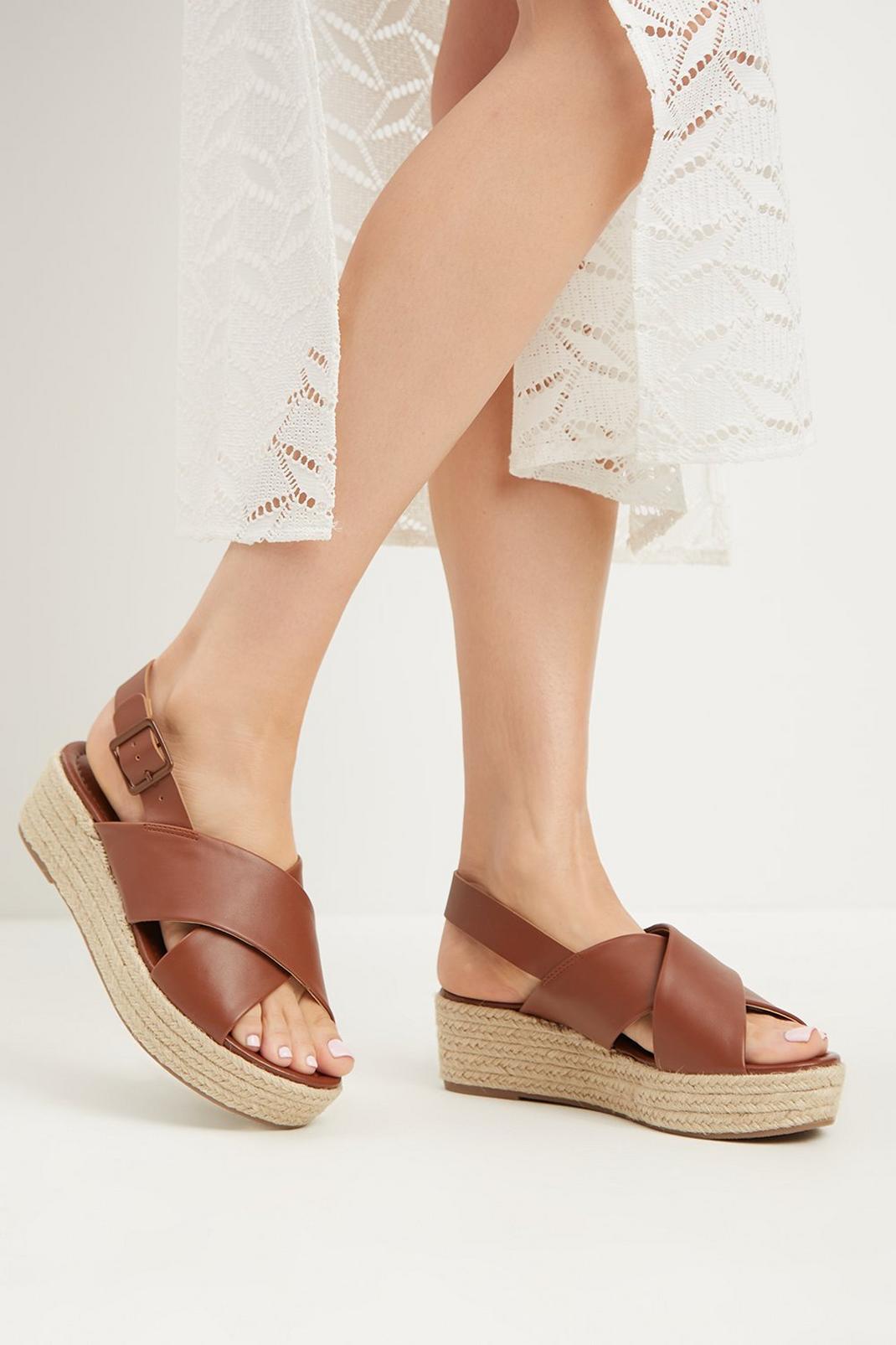 Cocoa Reagan Cross Strap Wedge image number 1