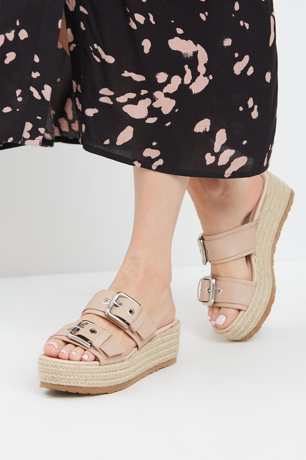 Blush Wide Fit Riley Double Buckle Wedge image number 1