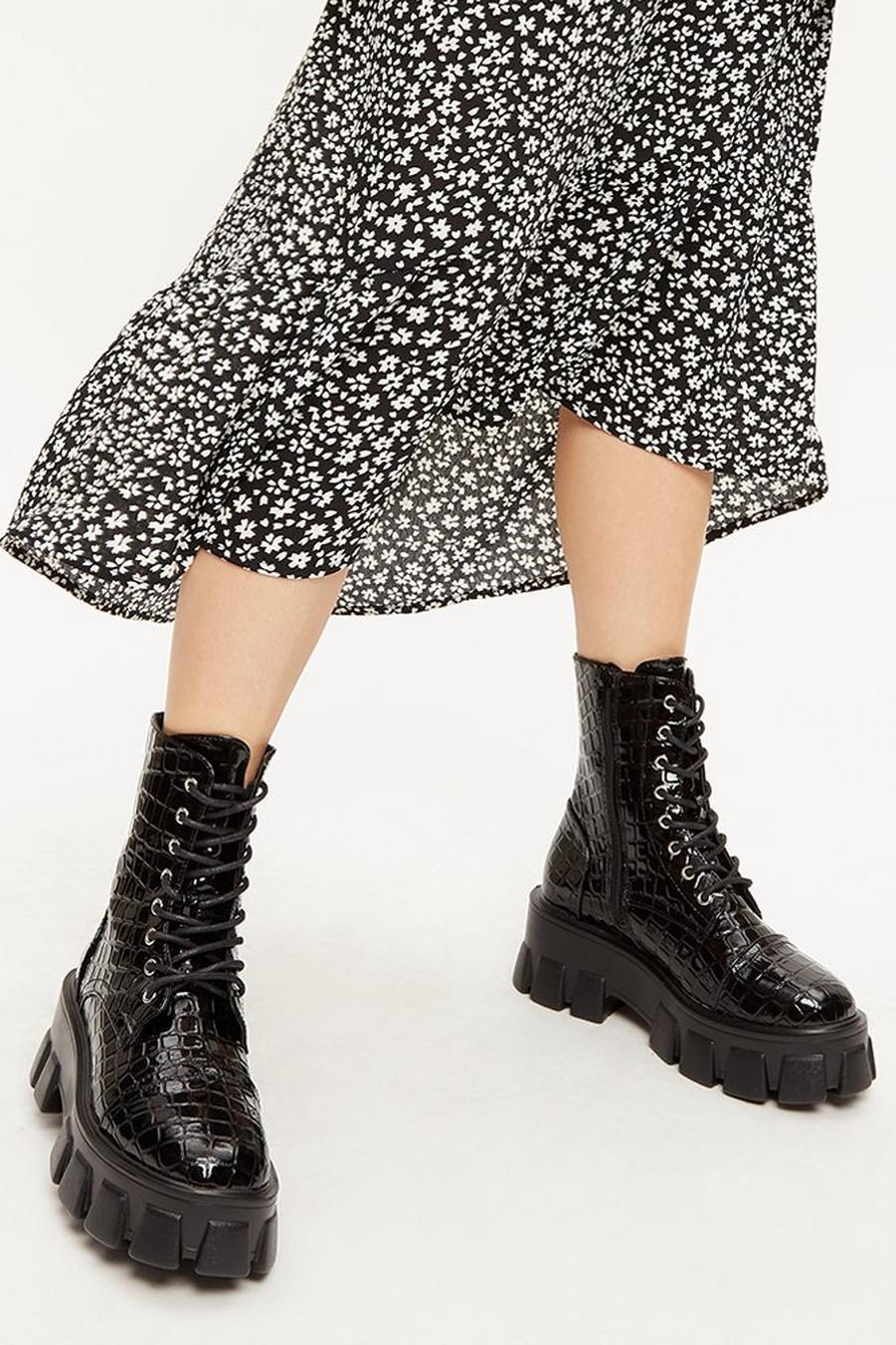 Faith: Nancy Croc Lace Up Boots