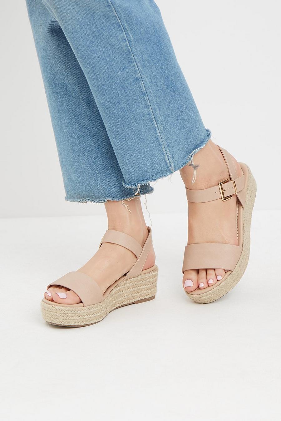 Wide Fit River Two Part Espadrille Wedge