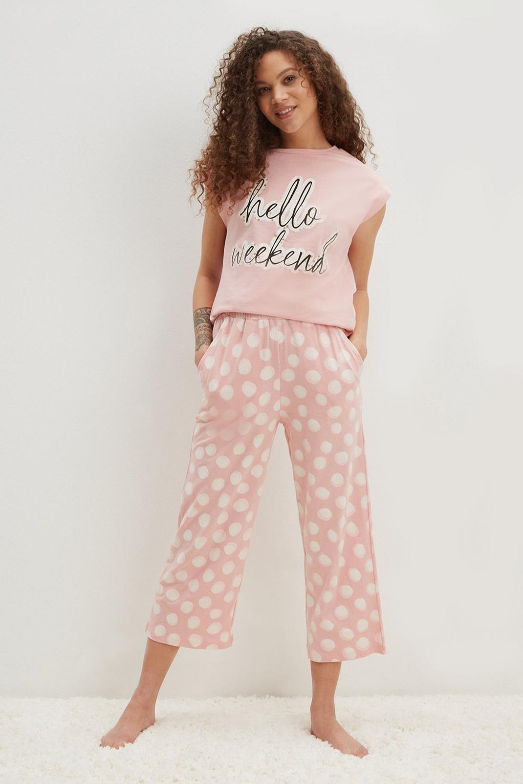 155 Petite Hello Weekend Trouser Pyjama Set image number 2