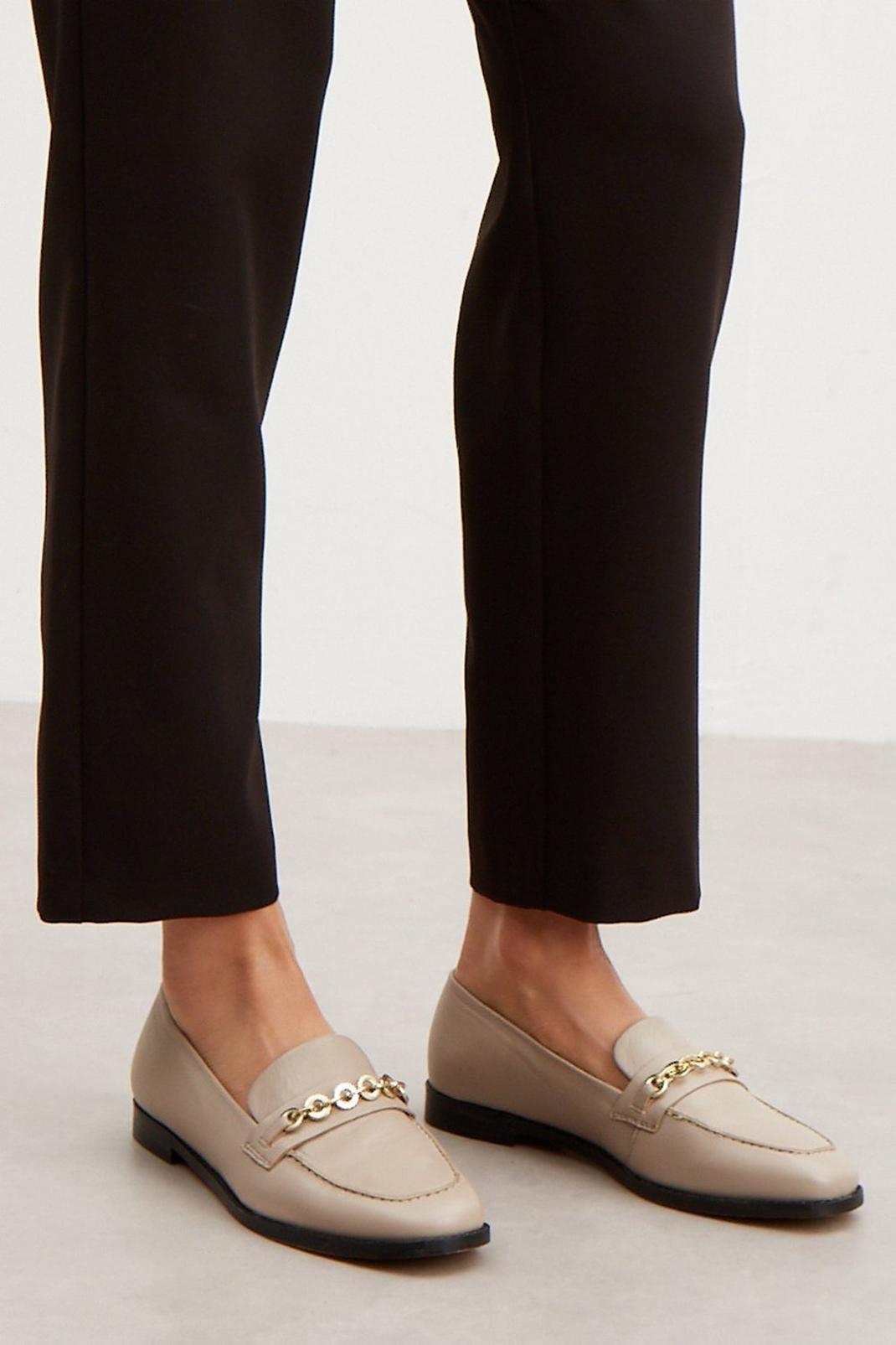Taupe Principles: Liddy Chain Loafer Leathers image number 1
