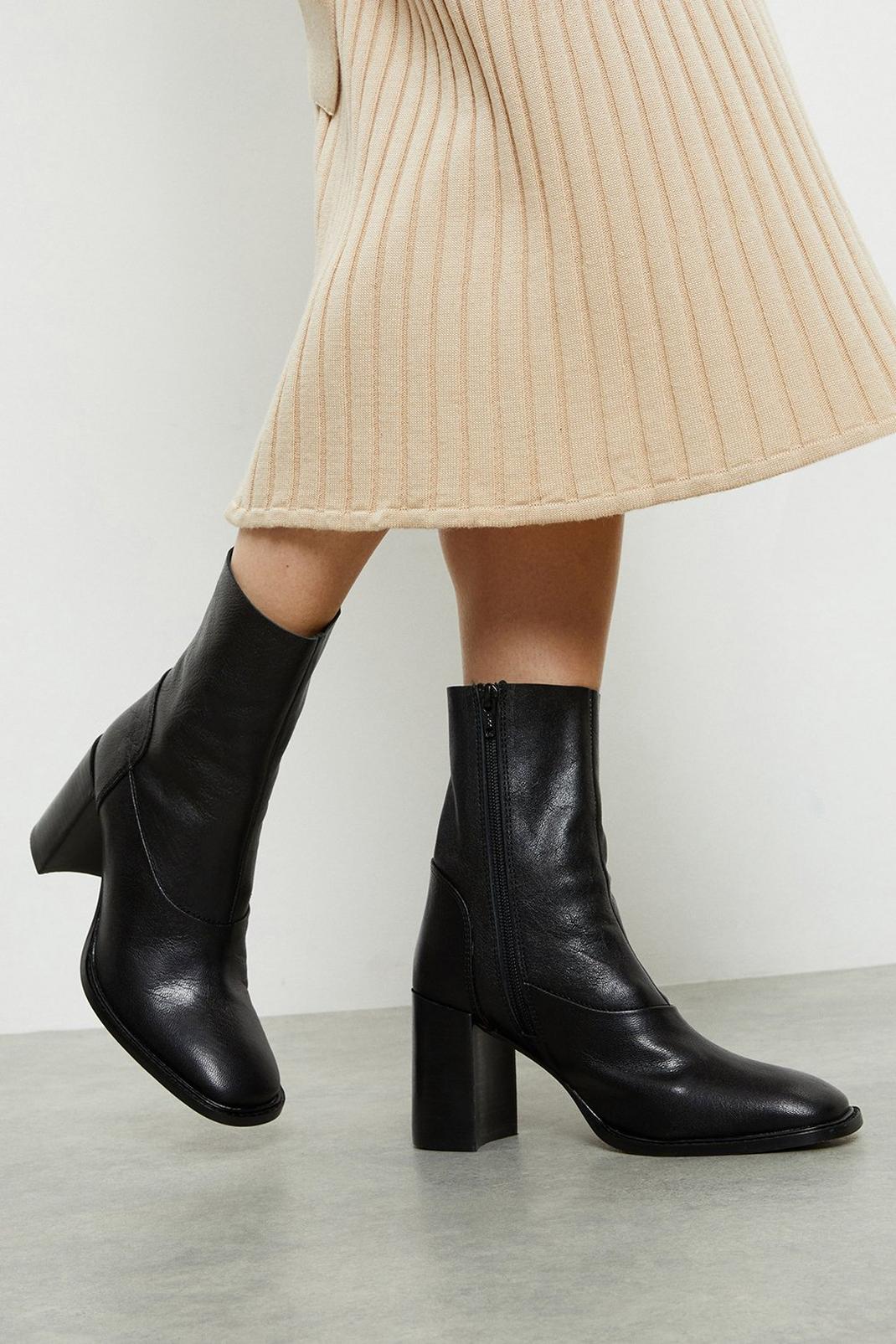 Black Principles: Othello Leather Ankle Boots image number 1
