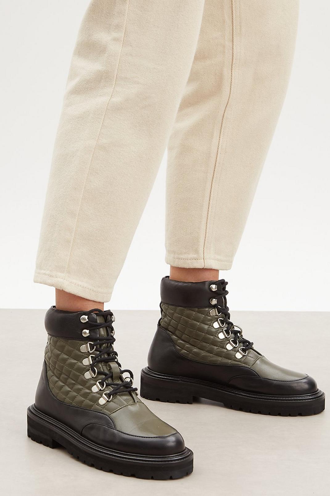 Khaki Principles: Ornella Quilted Chunky Hiker Leather image number 1