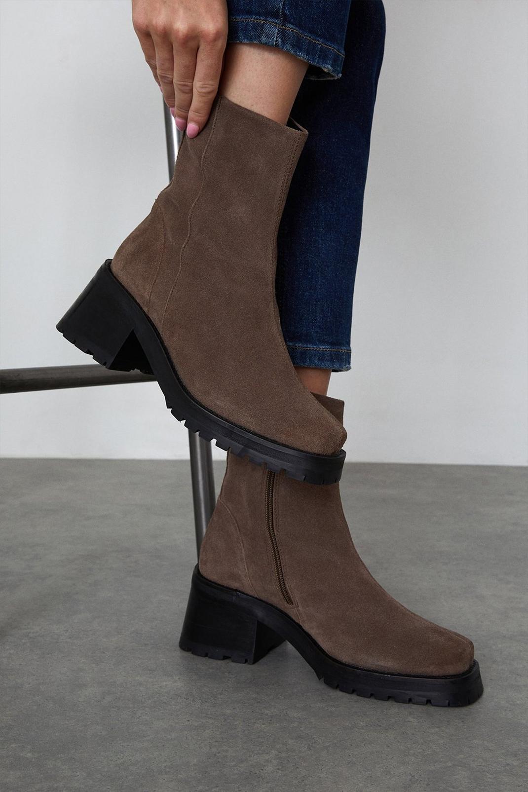 Tan Principles: Lia Soft Leather Ankle Boots image number 1
