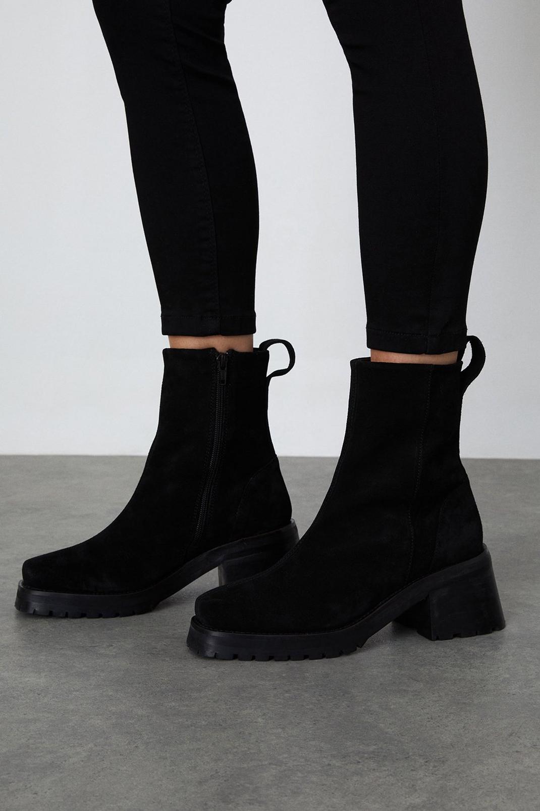 True black Principles: Lia Soft Leather Ankle Boots image number 1