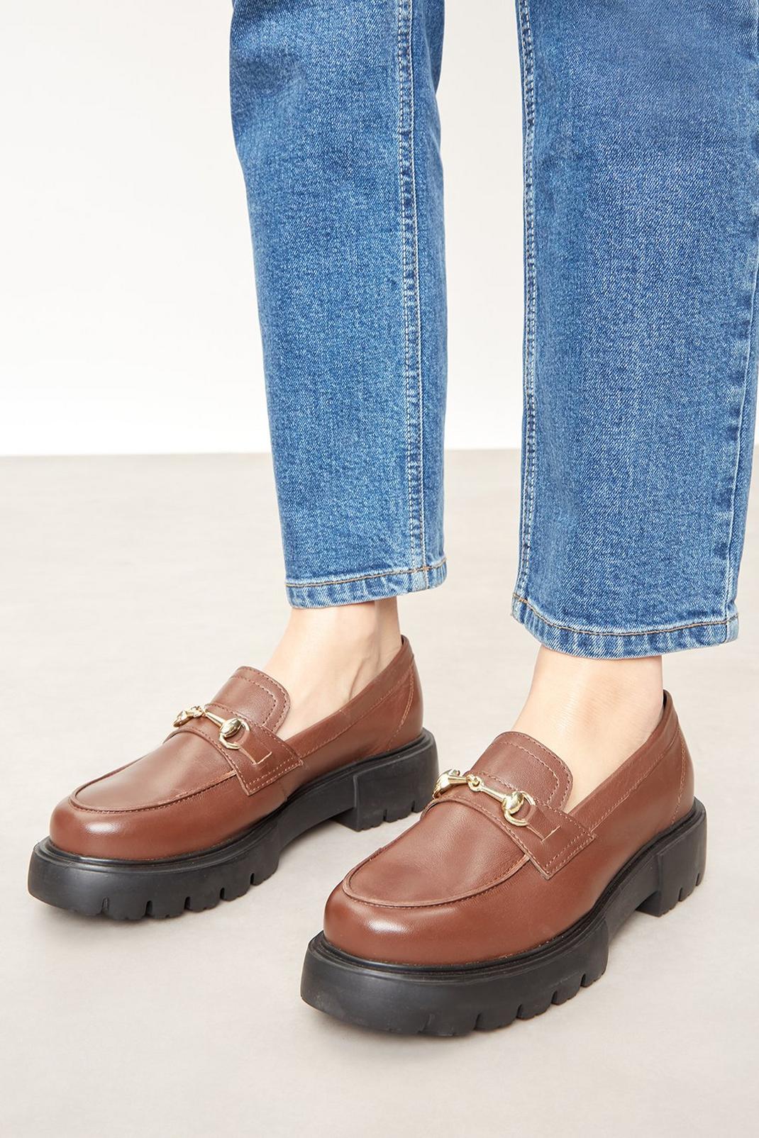 Chocolate Faith: Lou Leather Chunky Loafers  image number 1