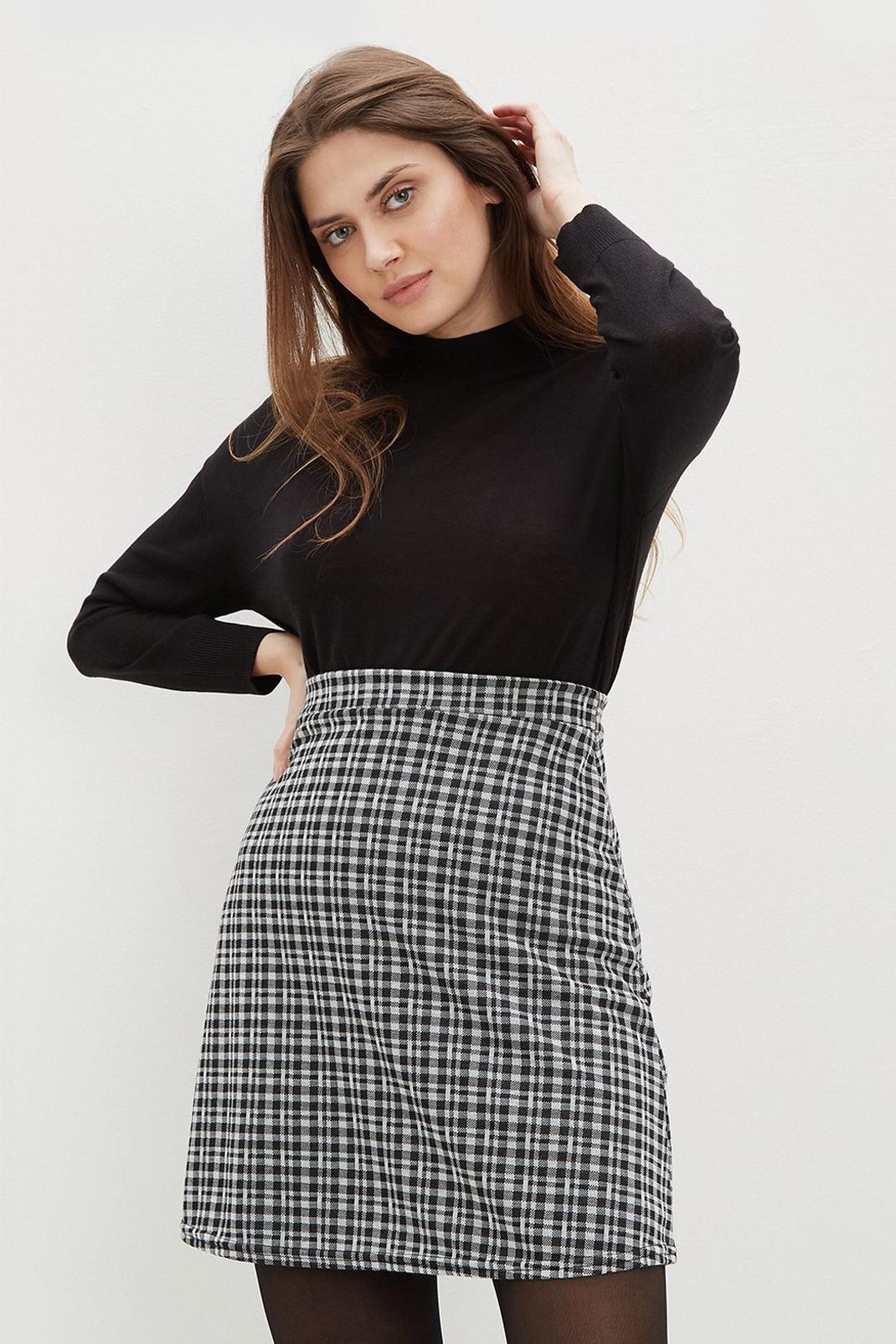 Tall Black Check Mini Skirt | Dorothy Perkins UK