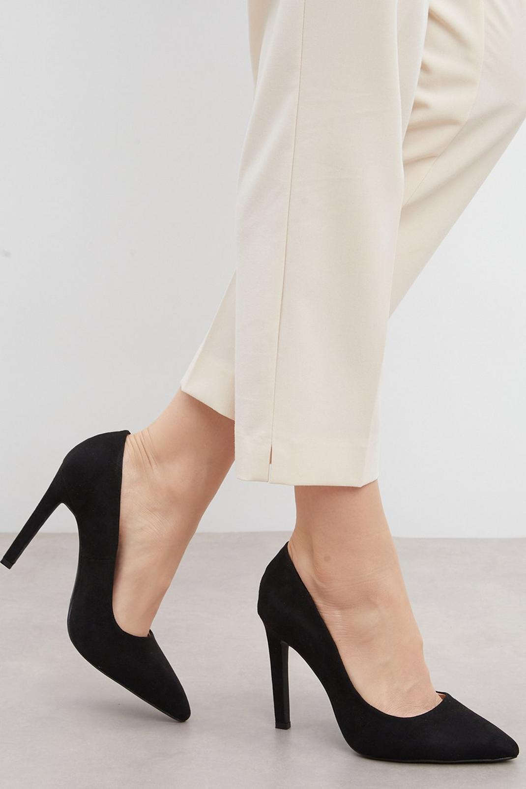 Black Principles: Cara Pointed Court Shoes image number 1