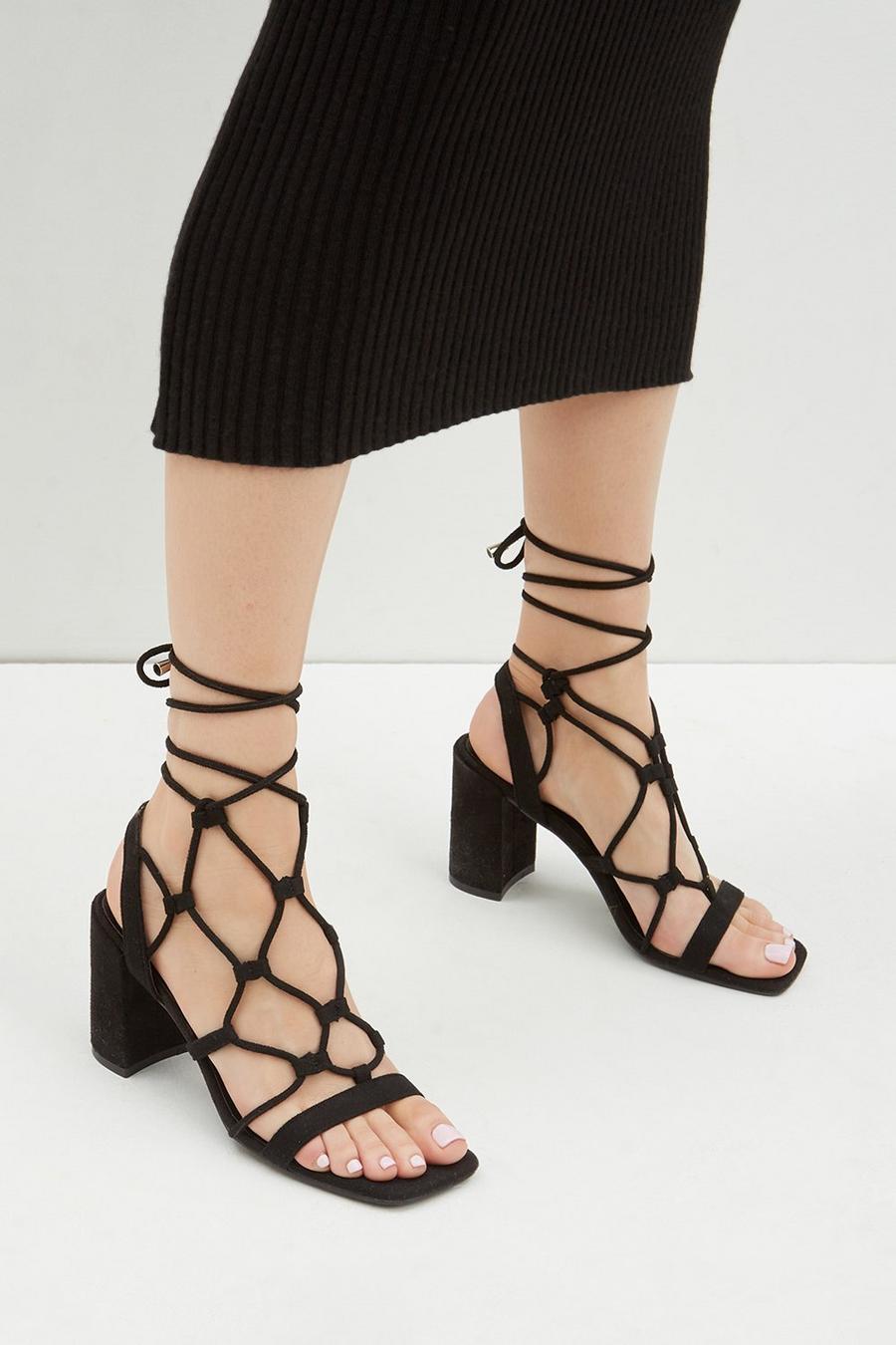 Swoon Woven Lace Up Sandals