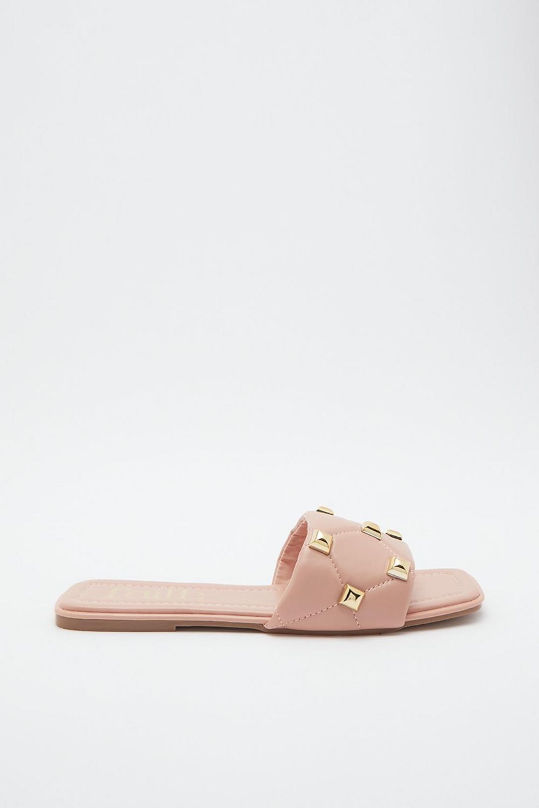 107 Faith: Fern Quilted Studded Flat Sandal  image number 2