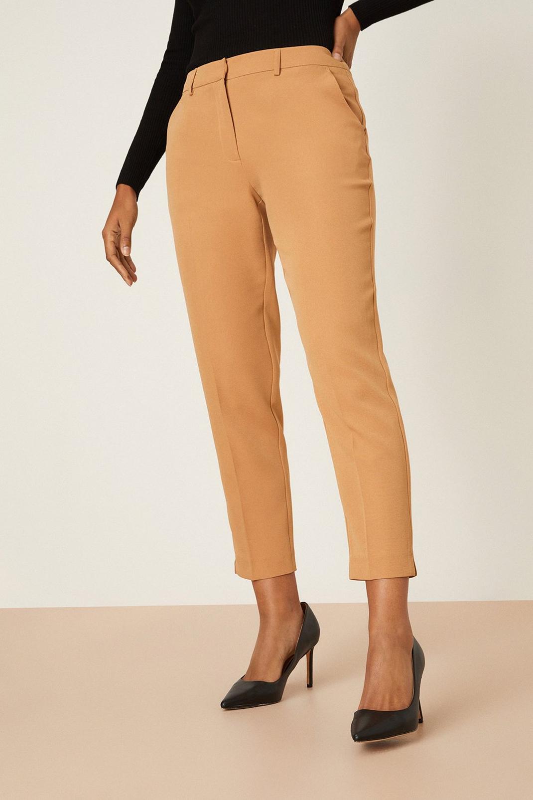 Camel Slim Ankle Grazer Trousers image number 1