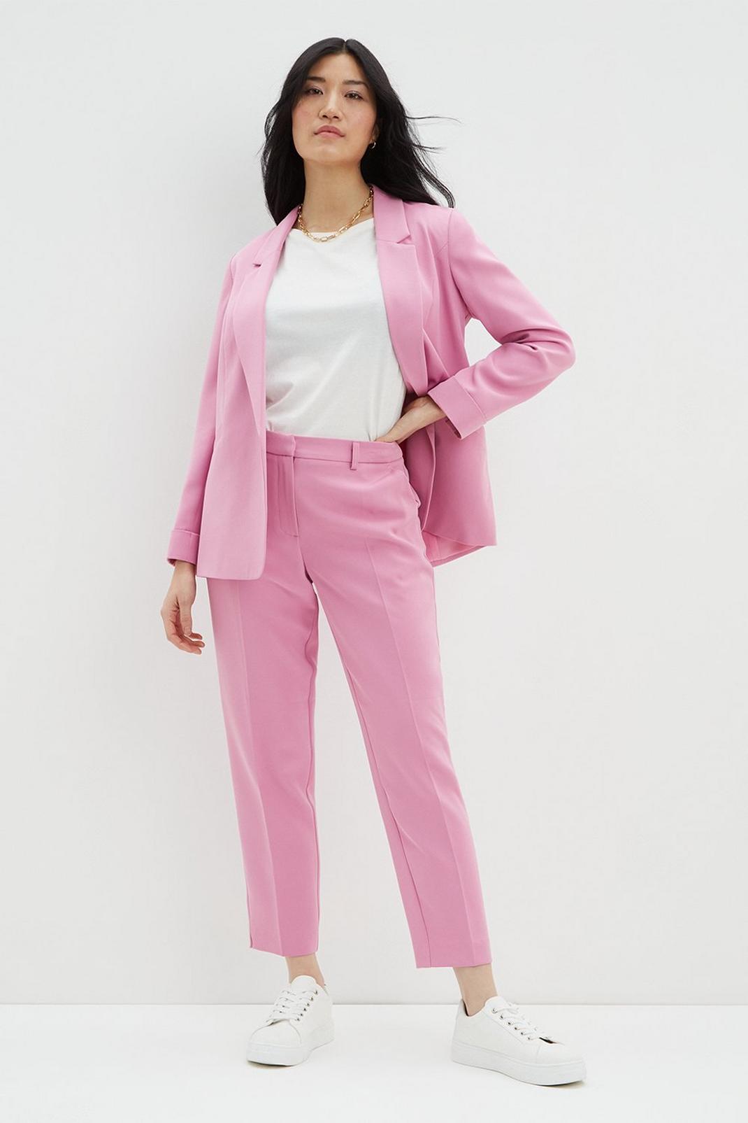 Pink Slim Ankle Grazer Trousers image number 1