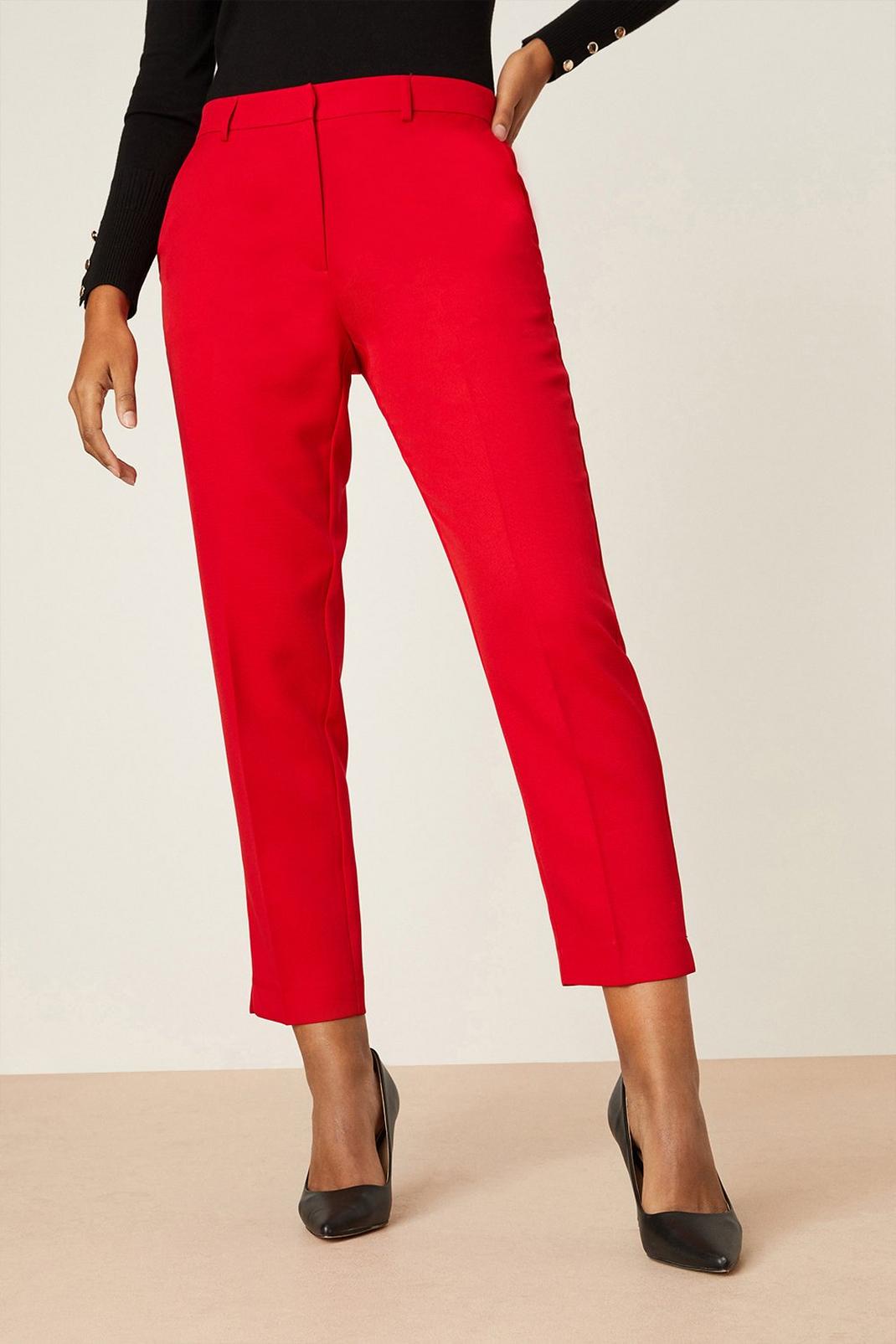 Red Slim Ankle Grazer Trouser image number 1