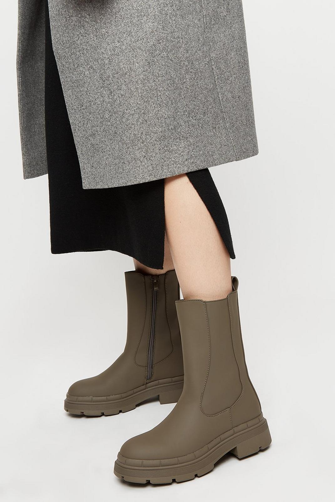 Taupe Magnetic Long Chunky Chelsea Boots image number 1