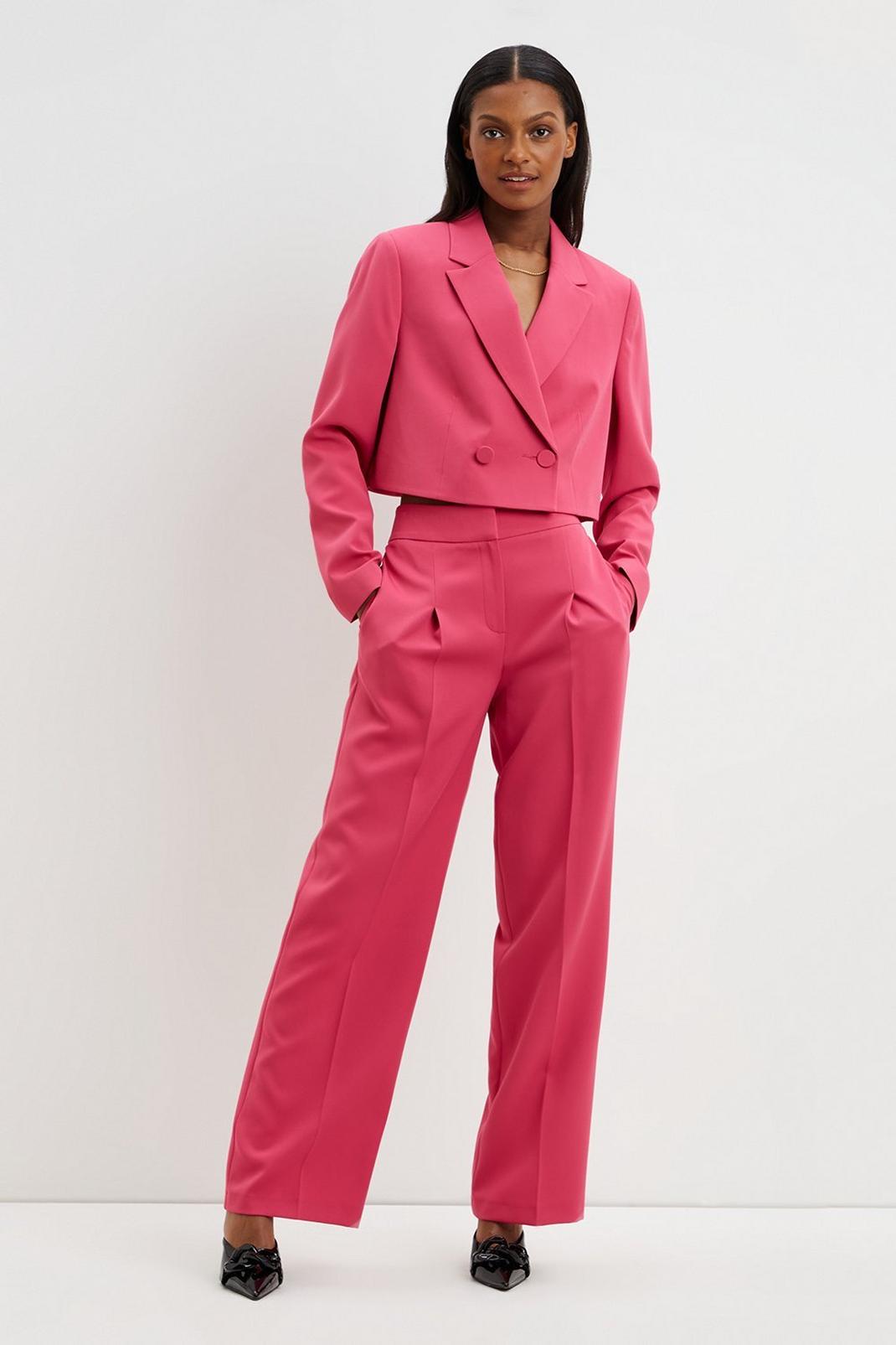 Pink Wide Leg Trousers image number 1