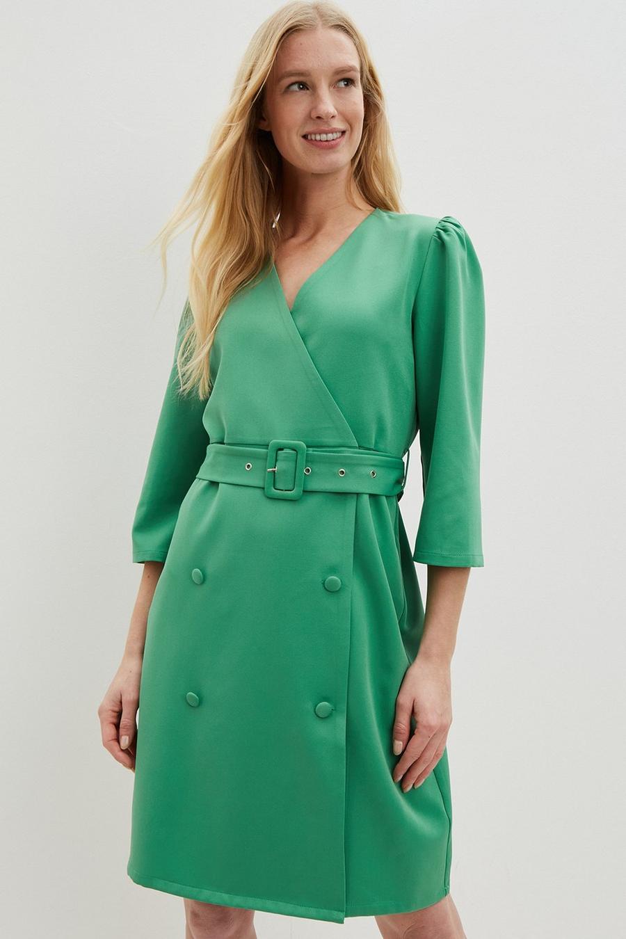 Tailored Belted Dress