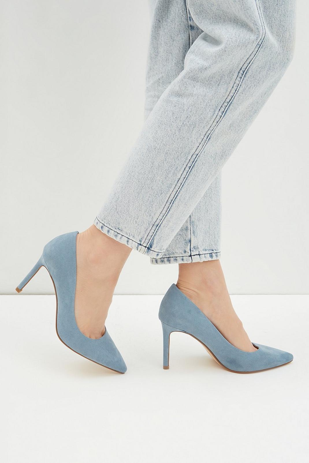 Blue Wide Fit Dash Pointed Court Shoes image number 1