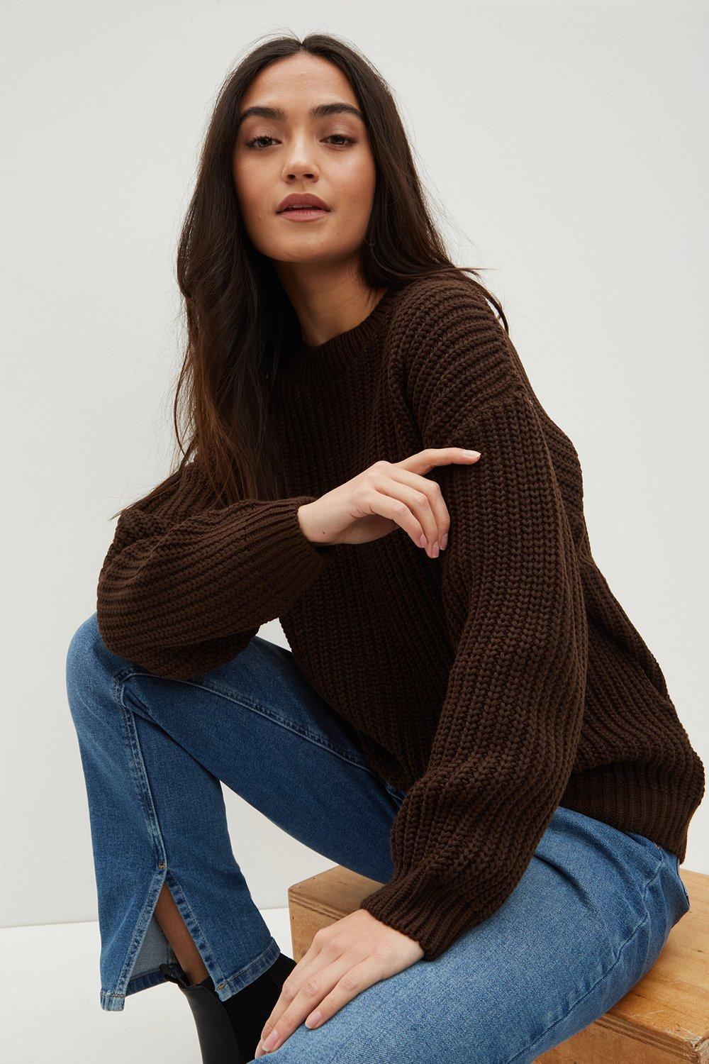 brown chunky jumper