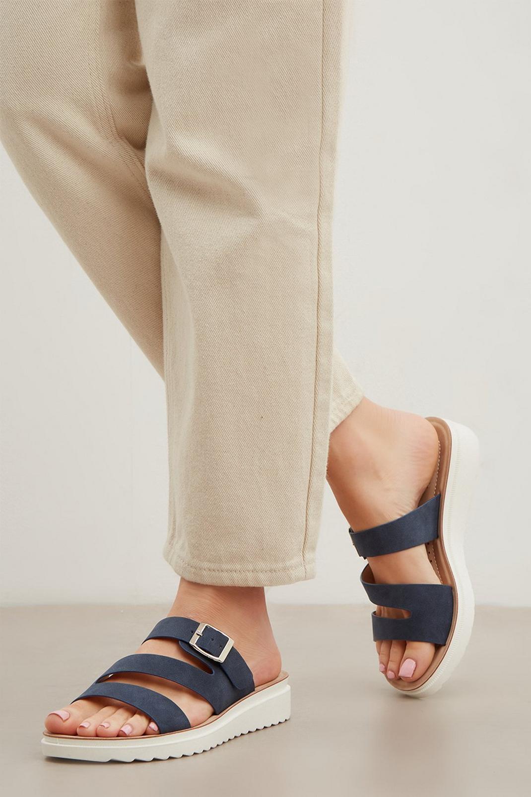 Navy Good For The Sole: Extra Wide Fit Avery Flex Comfort Sandal image number 1
