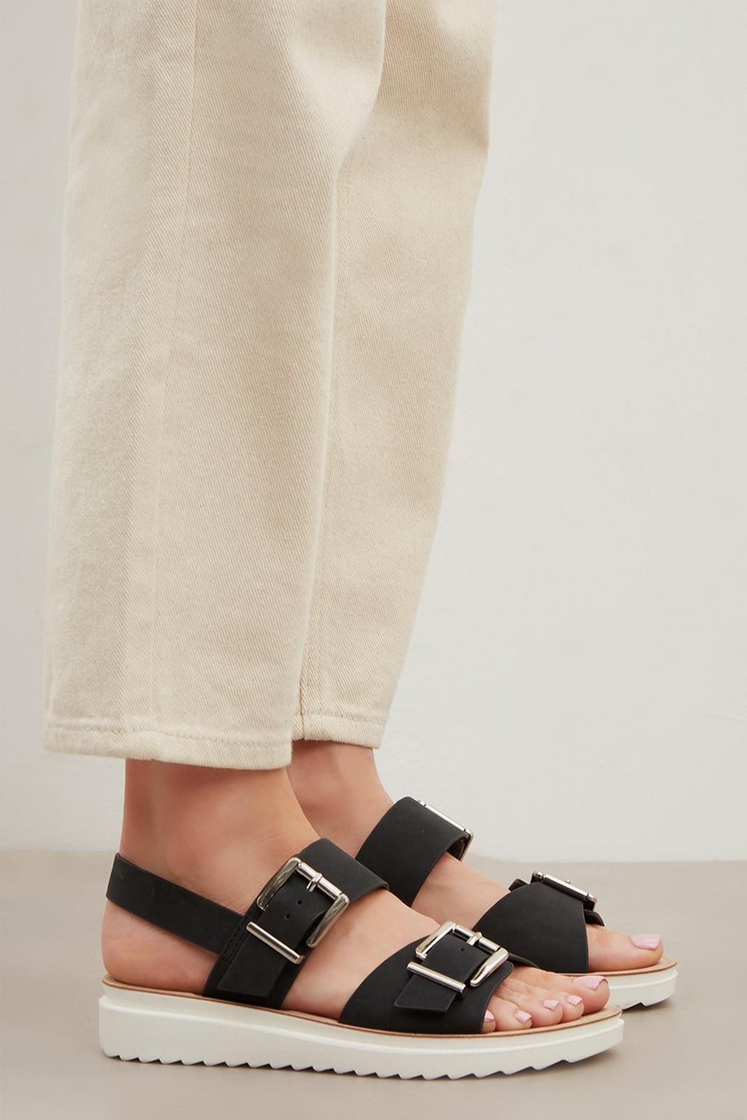 Black Good For The Sole: Extra Wide Fit Adalyn Comfort Buckle Sandal  image number 1