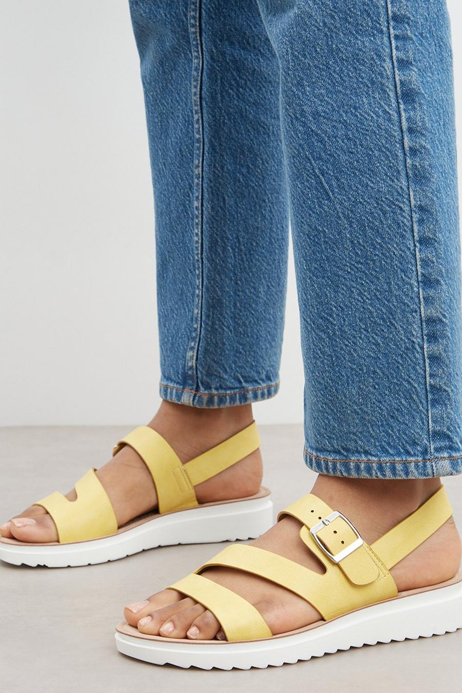 Good For The Sole: Extra Wide Aubrey Flex Flat Sandal