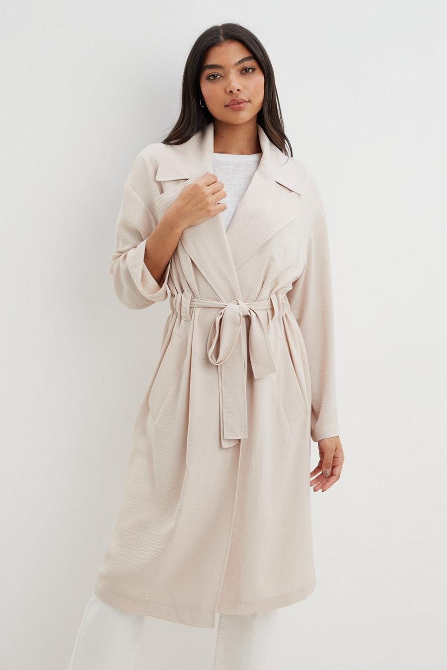 Belted Twill Duster Coat