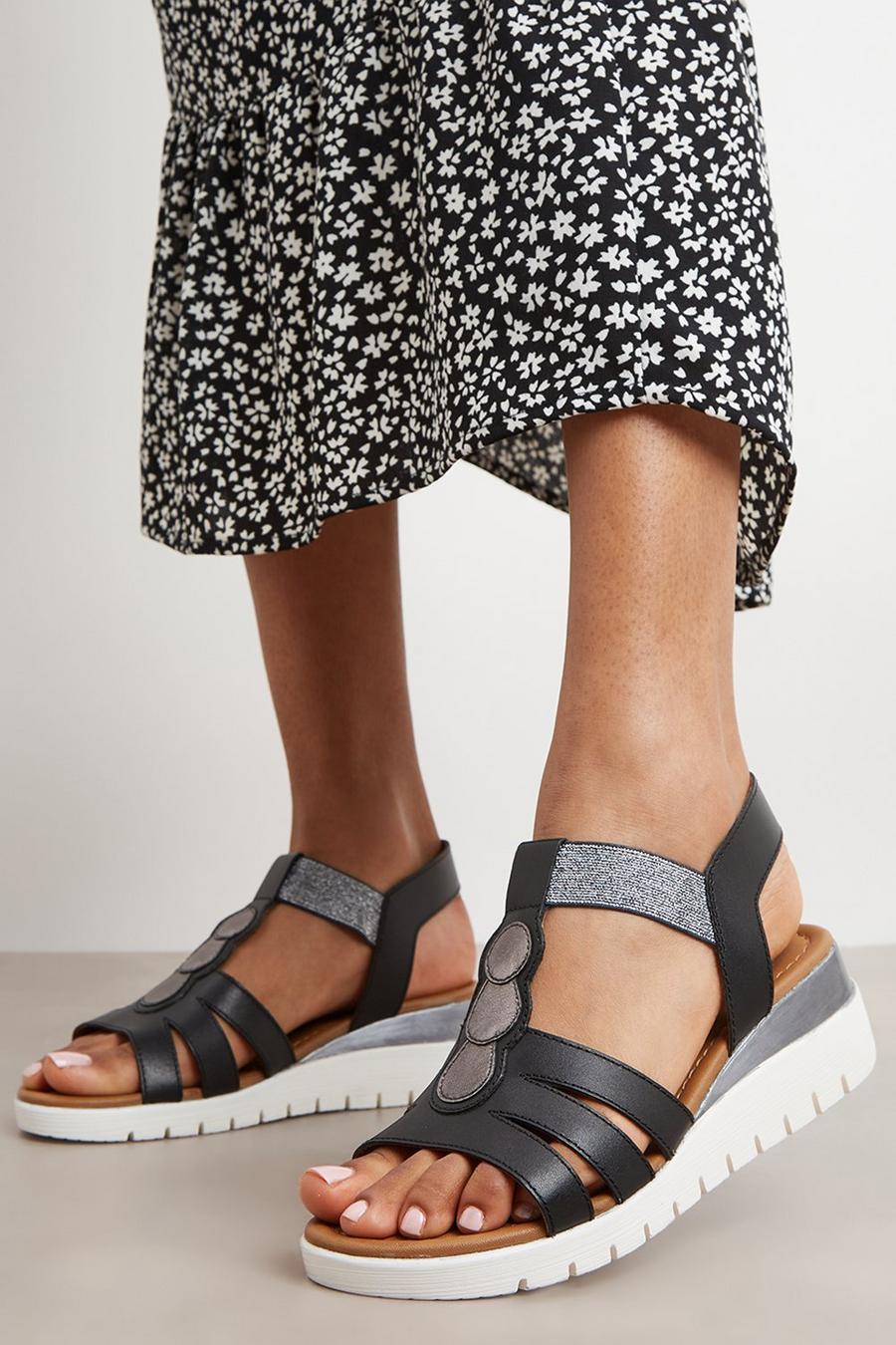 Good For The Sole: Hattie Leather Wide Fit Wedge Sandal