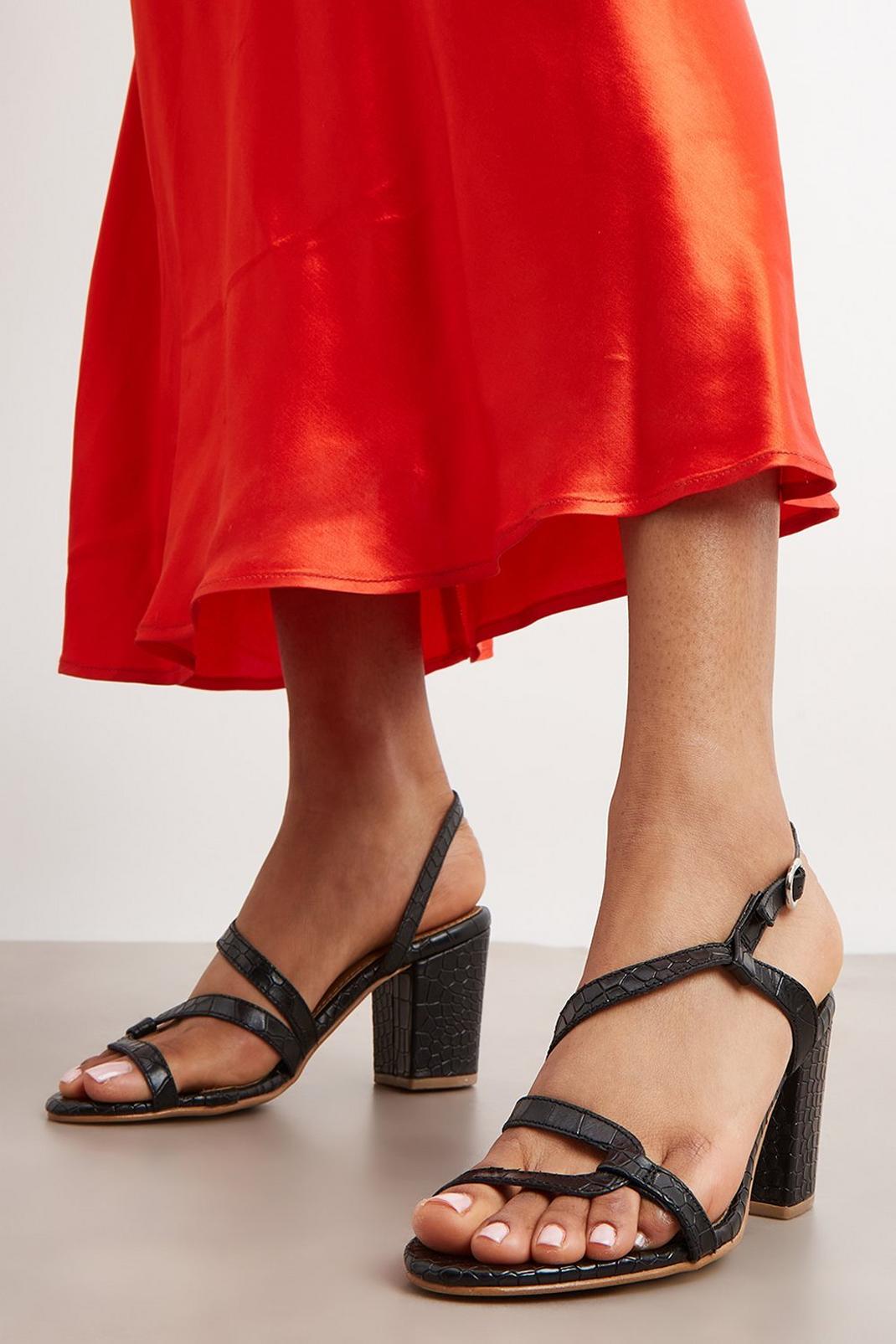 Black Principles: Diana Leather Strappy Heeled Sandal image number 1