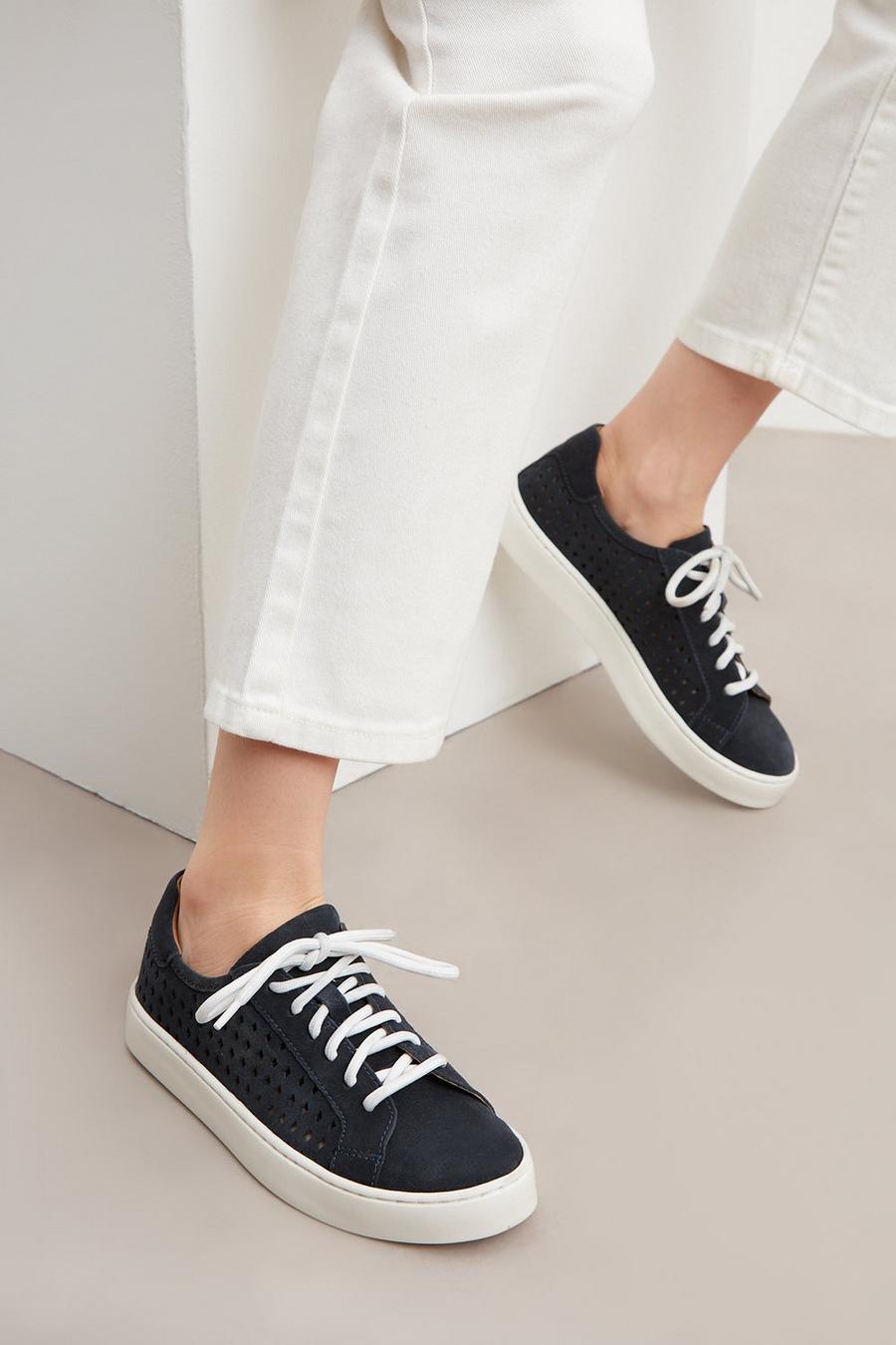 Principles: Charlotte Leather Perforated Trainers