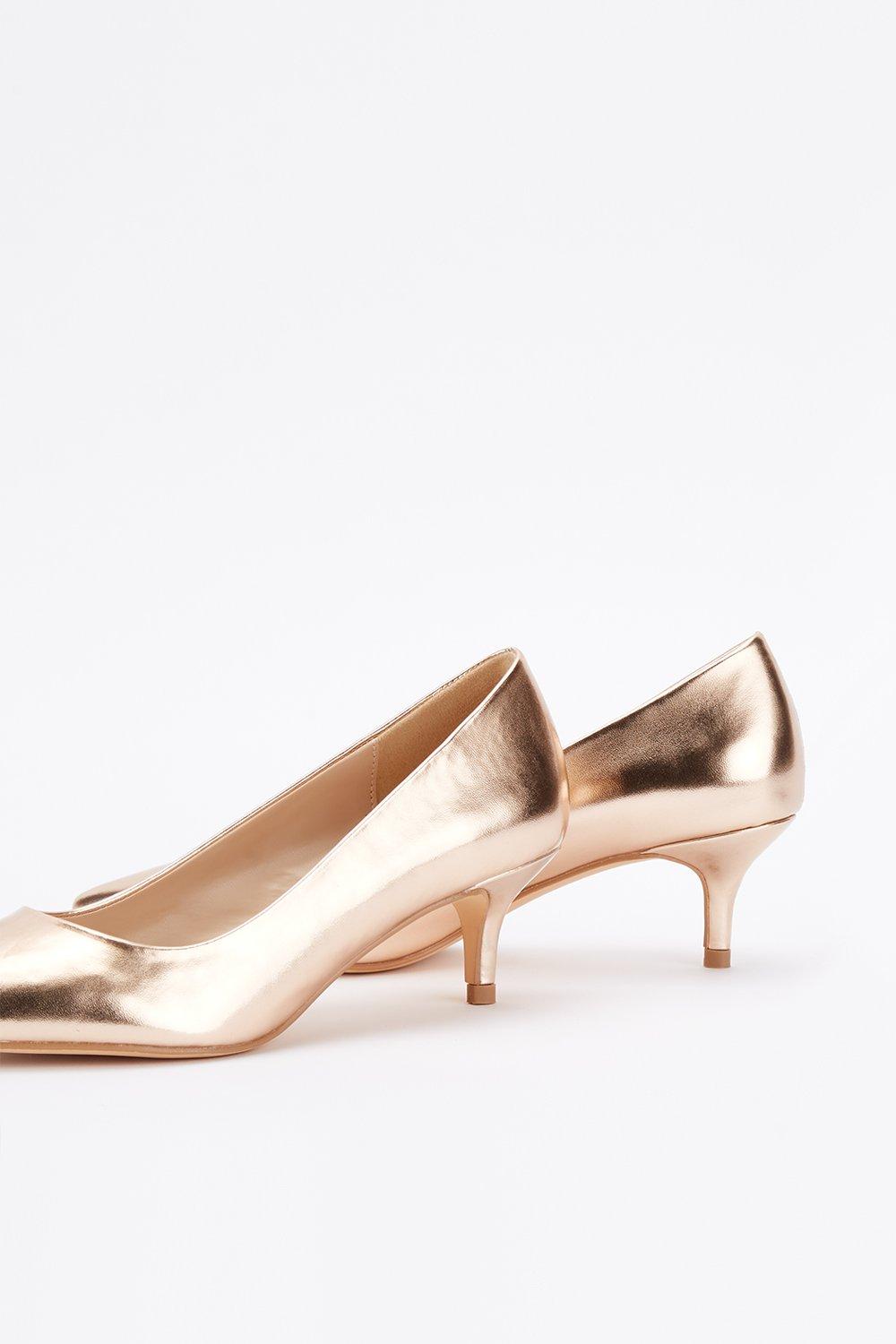 gold kitten heel shoes uk