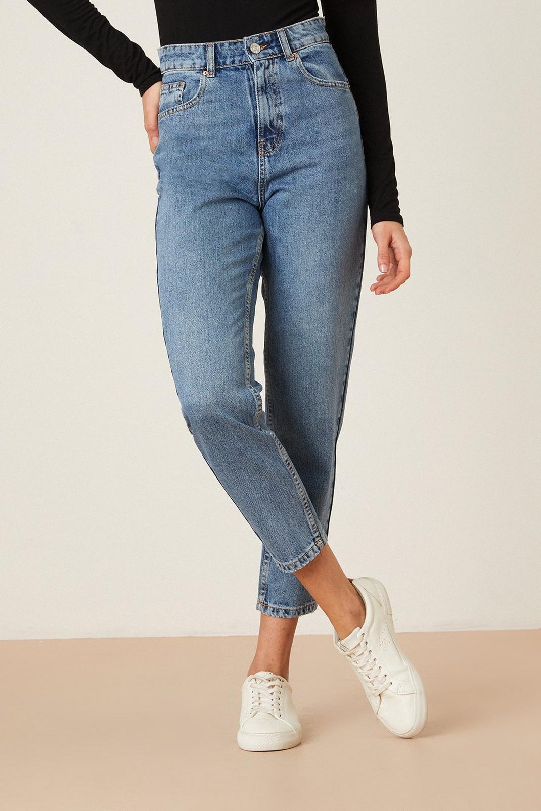Authentic midwash Relaxed Fit Mom Jeans image number 1