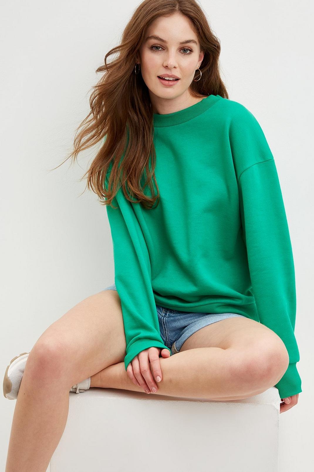 Green Relaxed Sweatshirt image number 1