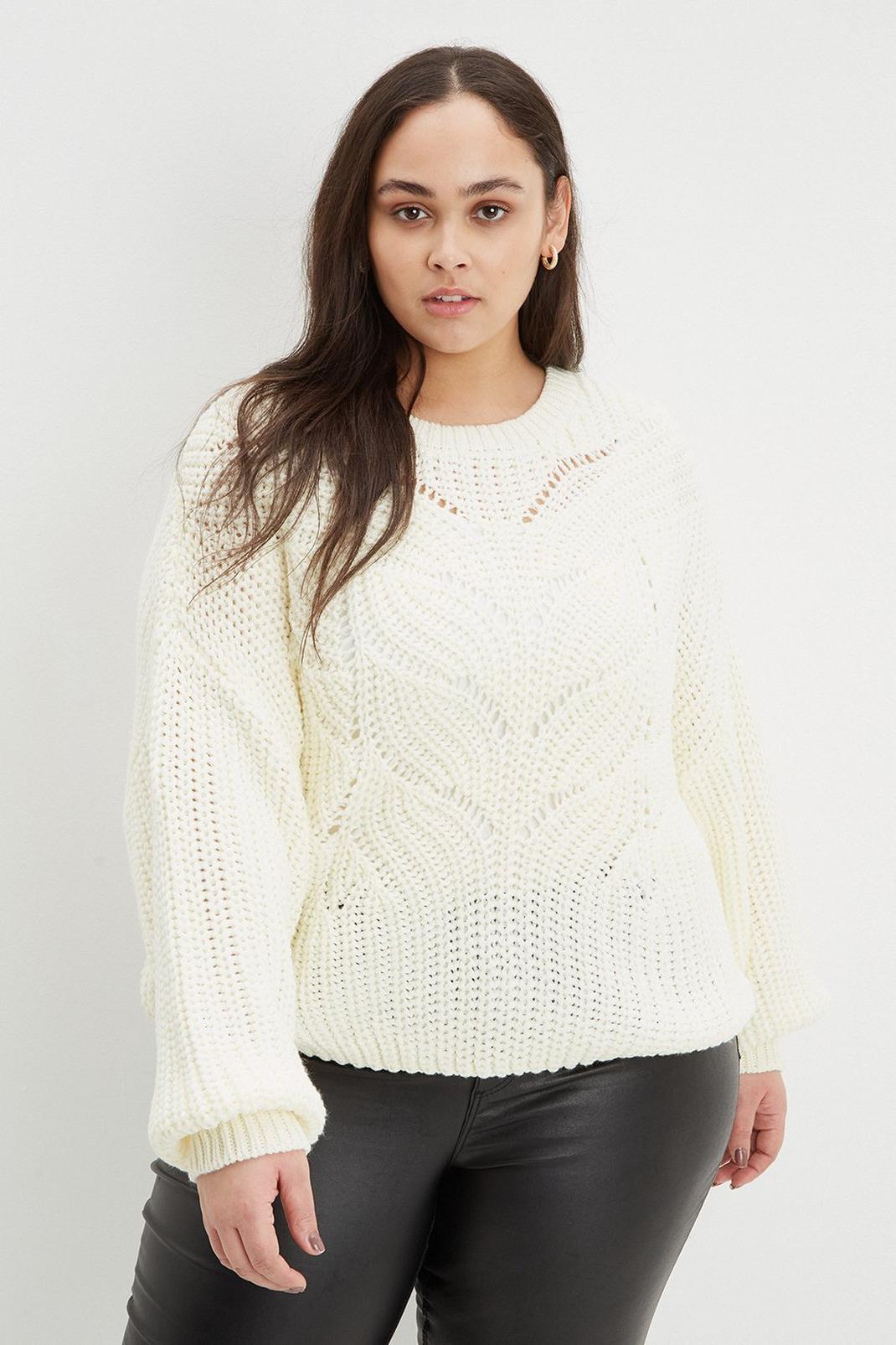 123 Curve Chunky Cable Knit Jumper image number 1