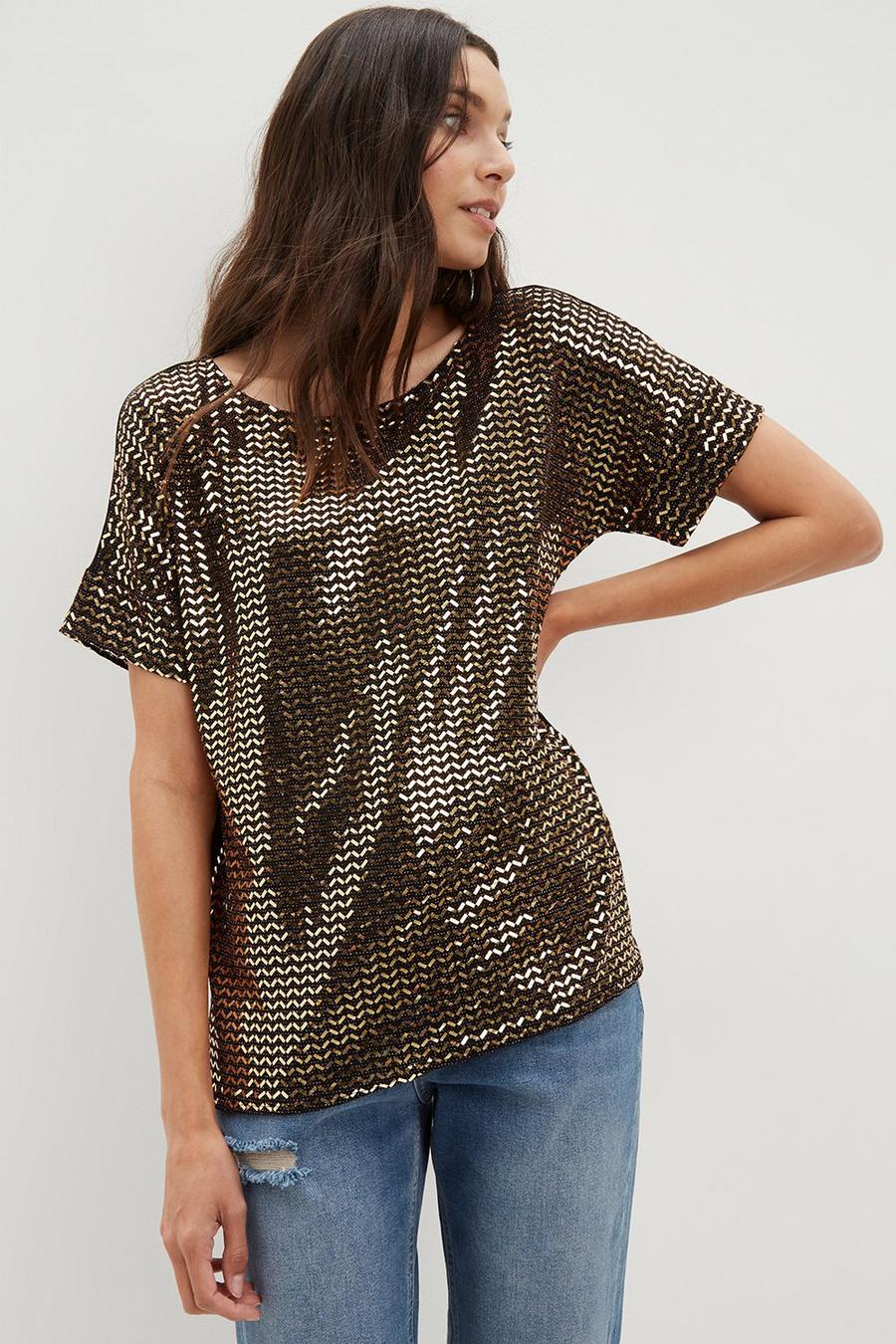Tall Sequin Patterned Top