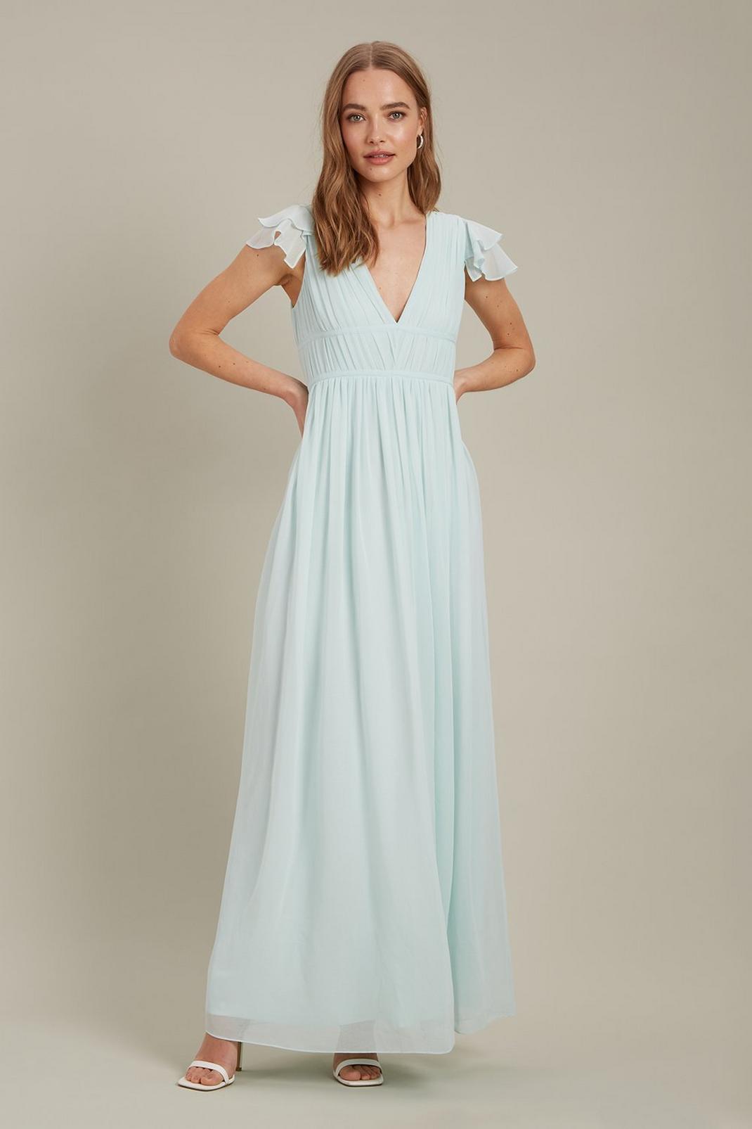 Mint Angel Sleeve Chiffon Maxi Dress image number 1