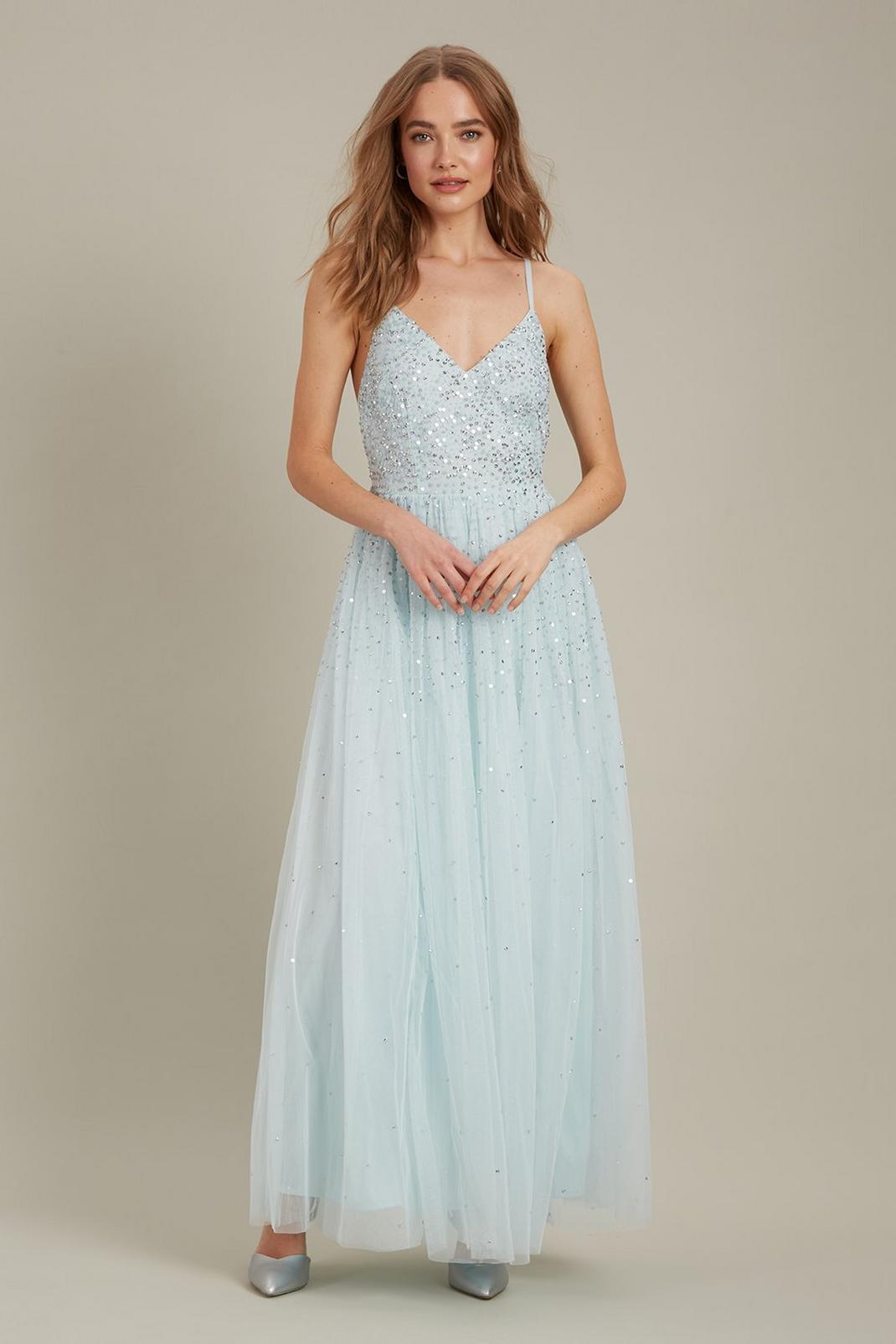 143 Embellished Strappy Tulle Maxi ​Dress image number 2