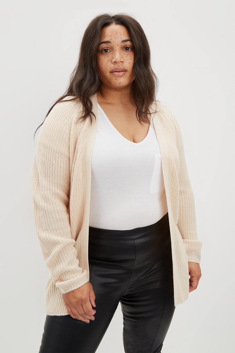 Curve Knitted Tie Waist Cardigan