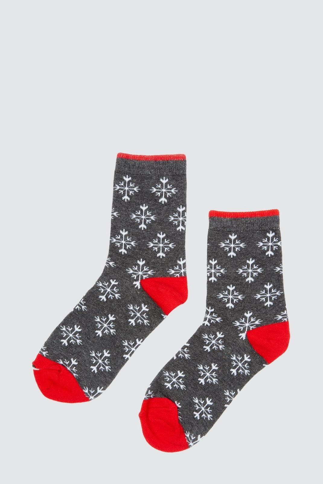 Red Grey And White Stars Socks  image number 1