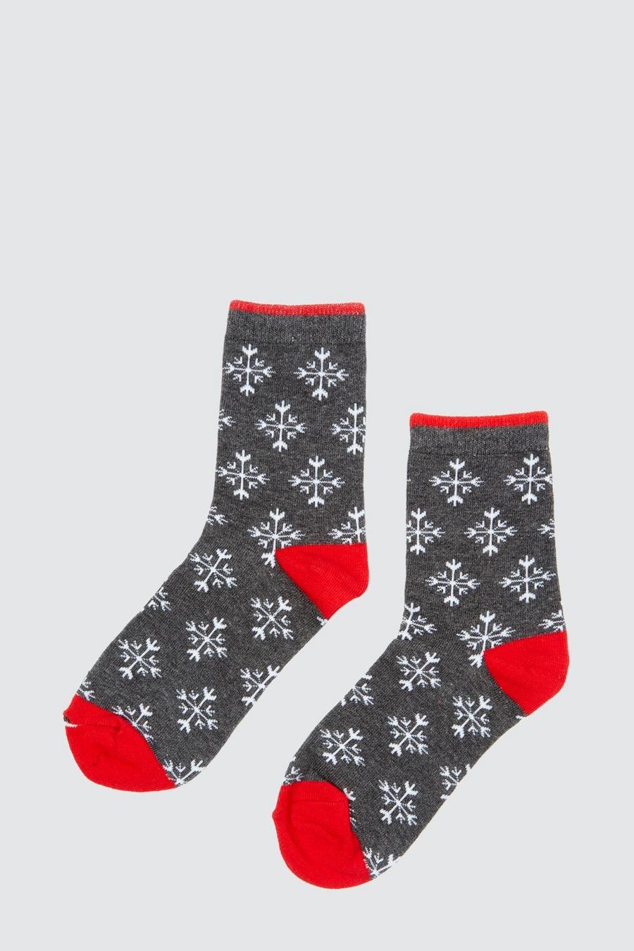 Grey And White Stars Socks 