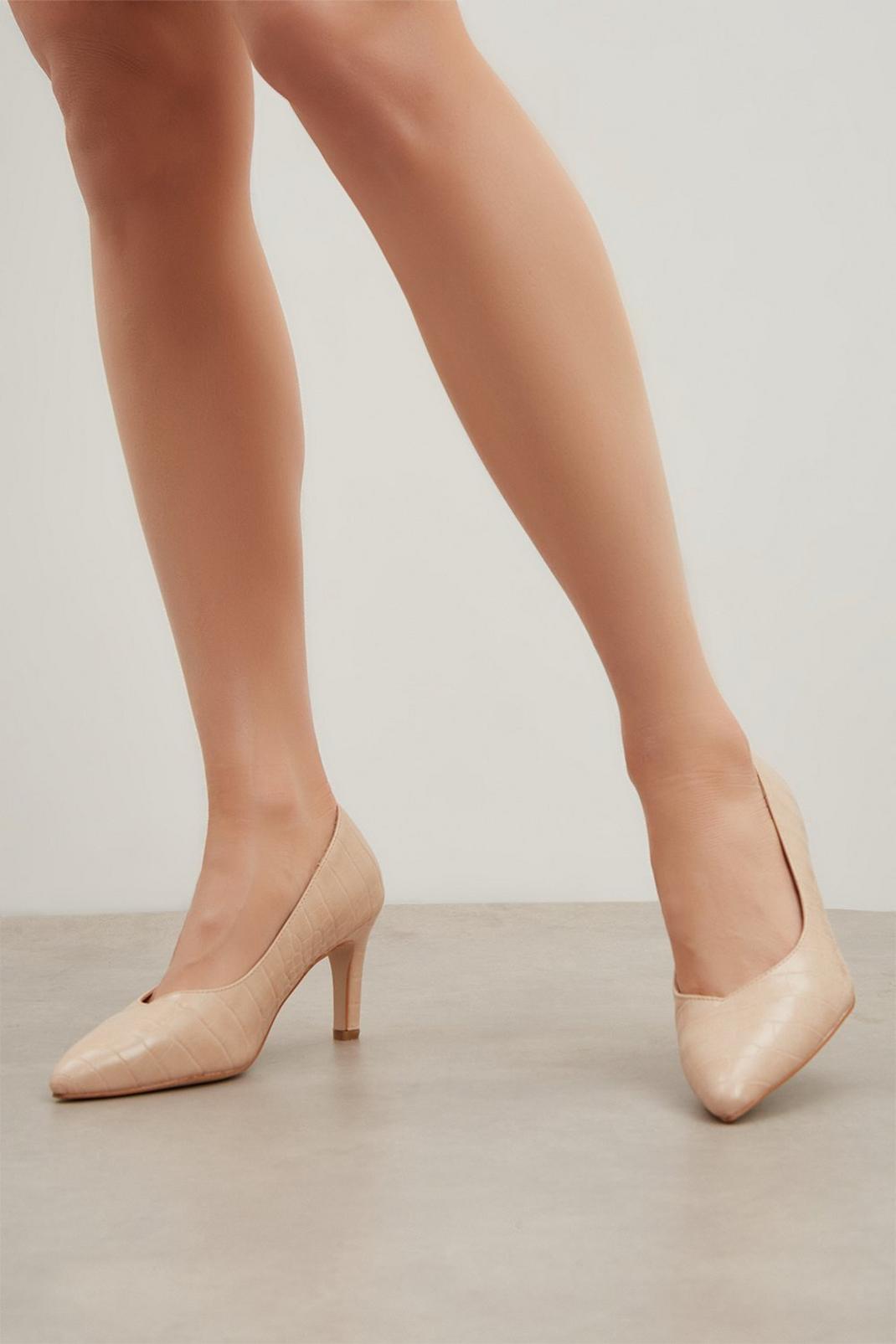 Blush Good For The Sole: Wide Fit Comfort Emily Court Shoes image number 1