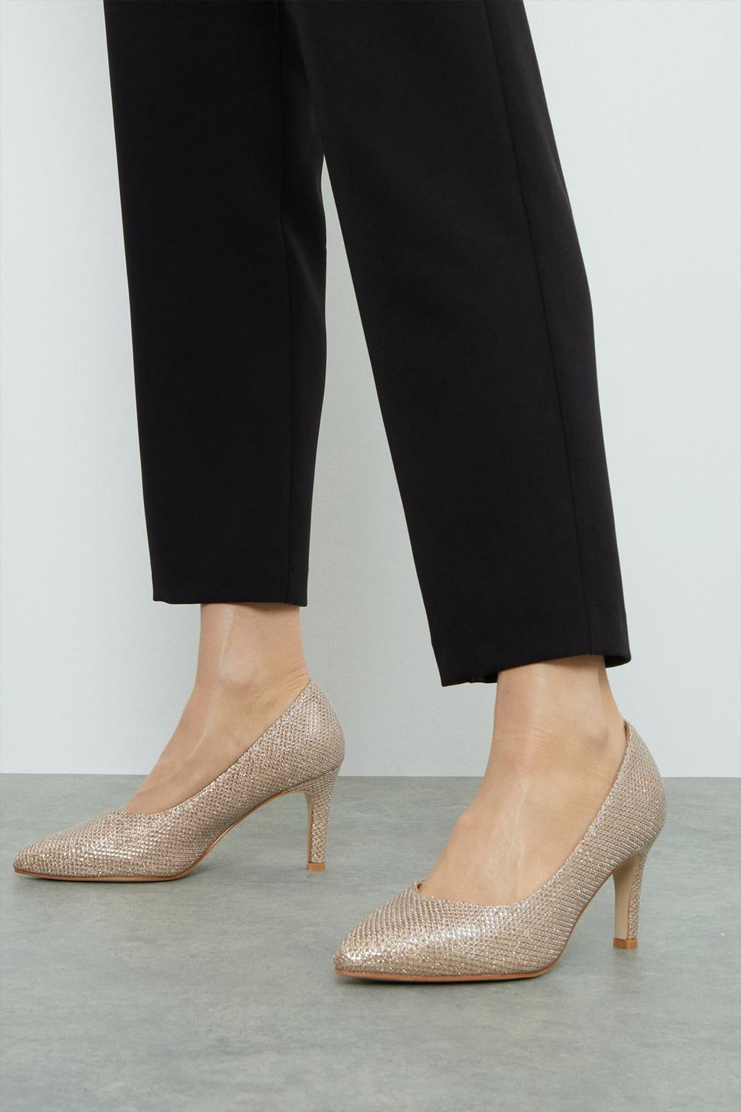 Rose gold Good For The Sole: Wide Fit Comfort Emily Court Shoes image number 1